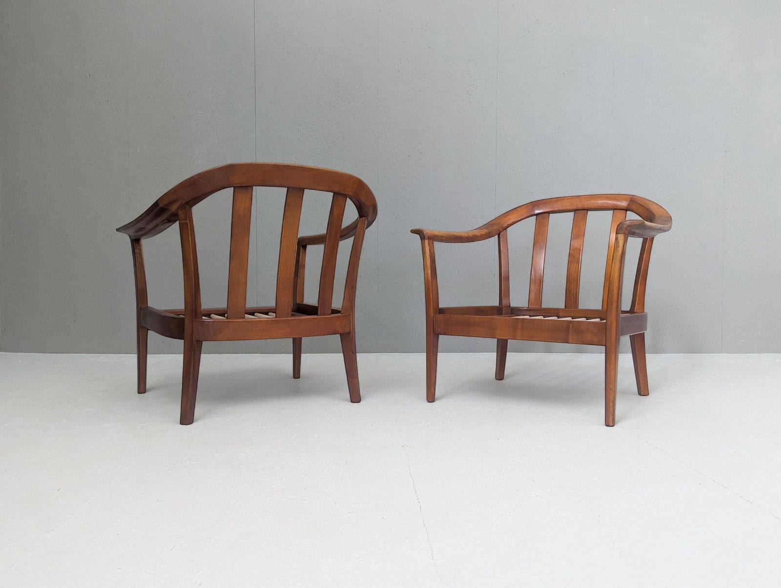 Mid Century Wilhelm Knoll Cherry Wood Armchairs, Germany, 1960s photo 990.0