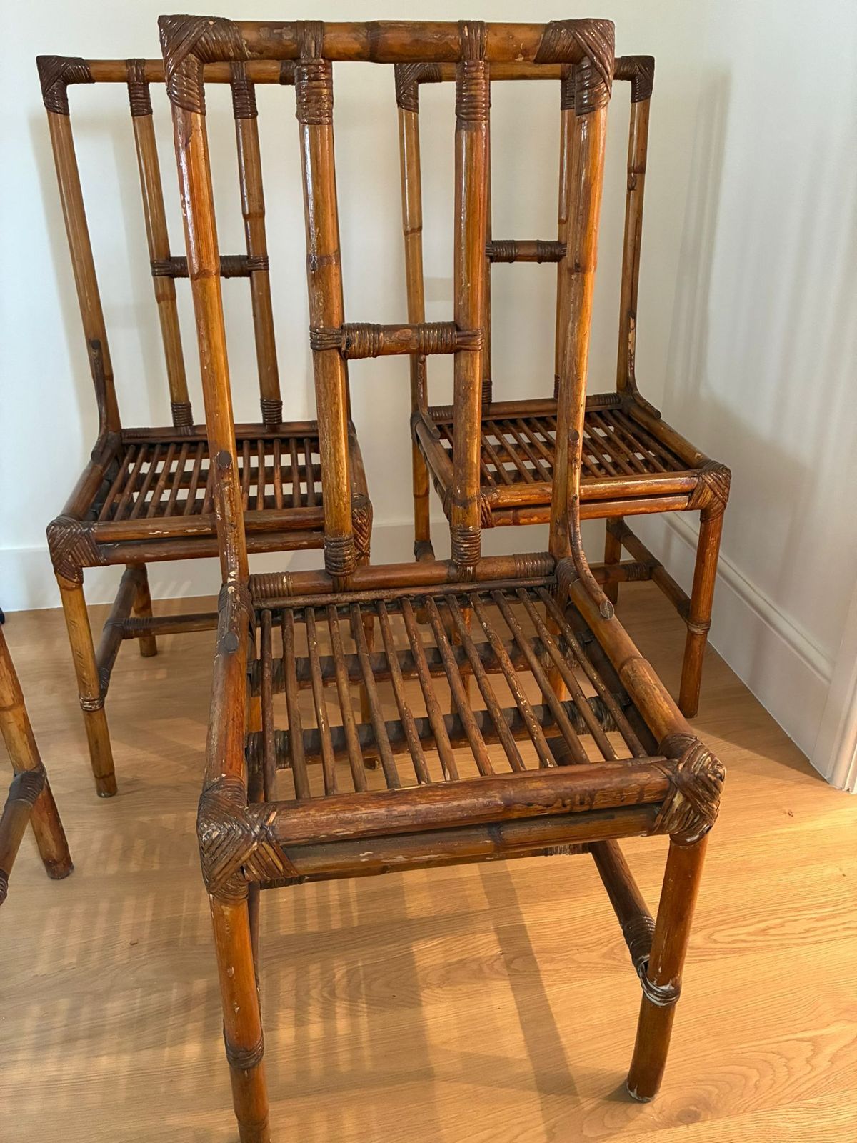 4 Bamboo Dining Chairs photo furniture