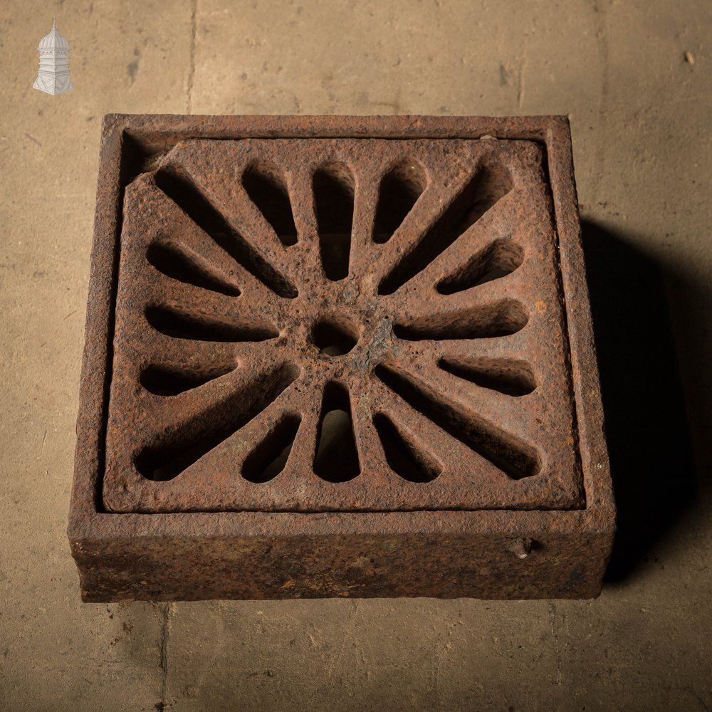 Manhole Cover With Frame, Reclaimed Inspection Cover photo vintage