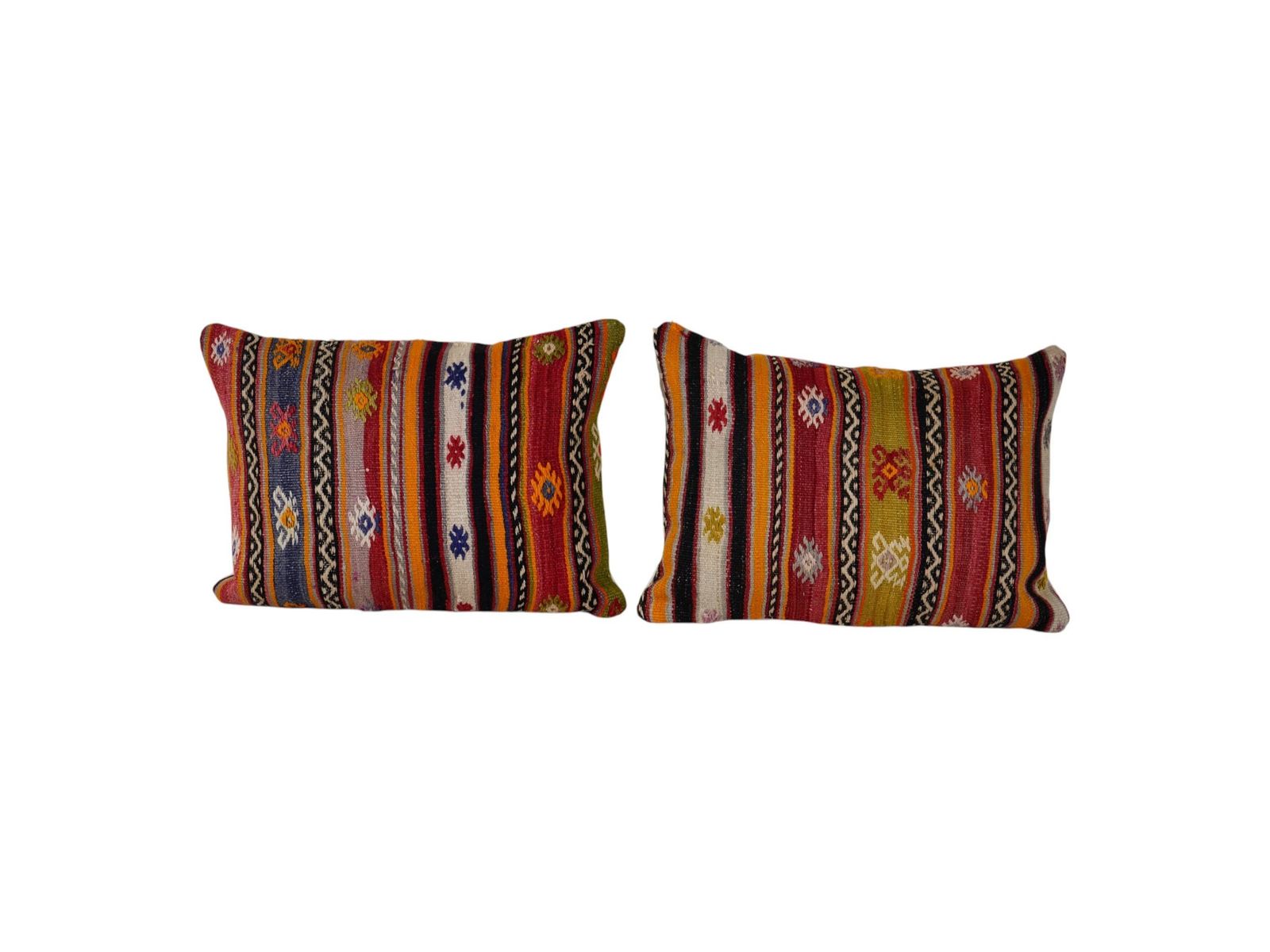 Handmade Decorative Kilim Pillow, Set Of Two Kilim Cushion Cover, Tribal Pillow Cover, Natural Rustic Cushion Case