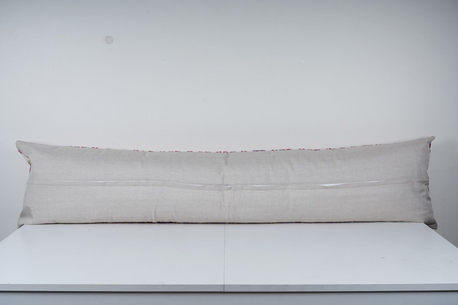 Suzani Long Lumbar Pillow Case Fashioned From A Mid 20th Century Uzbek, Floral Samarkand Bedding Pillow photo furniture