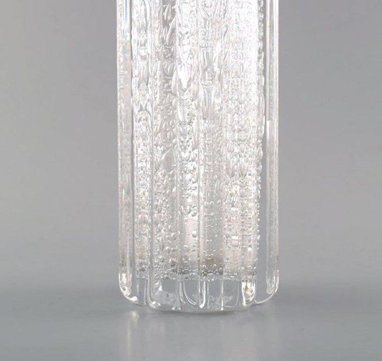 Willy Johansson For Hadeland, Sweden, Ribbed "Atlantic" Vase In Clear Art Glass photo Home Decor