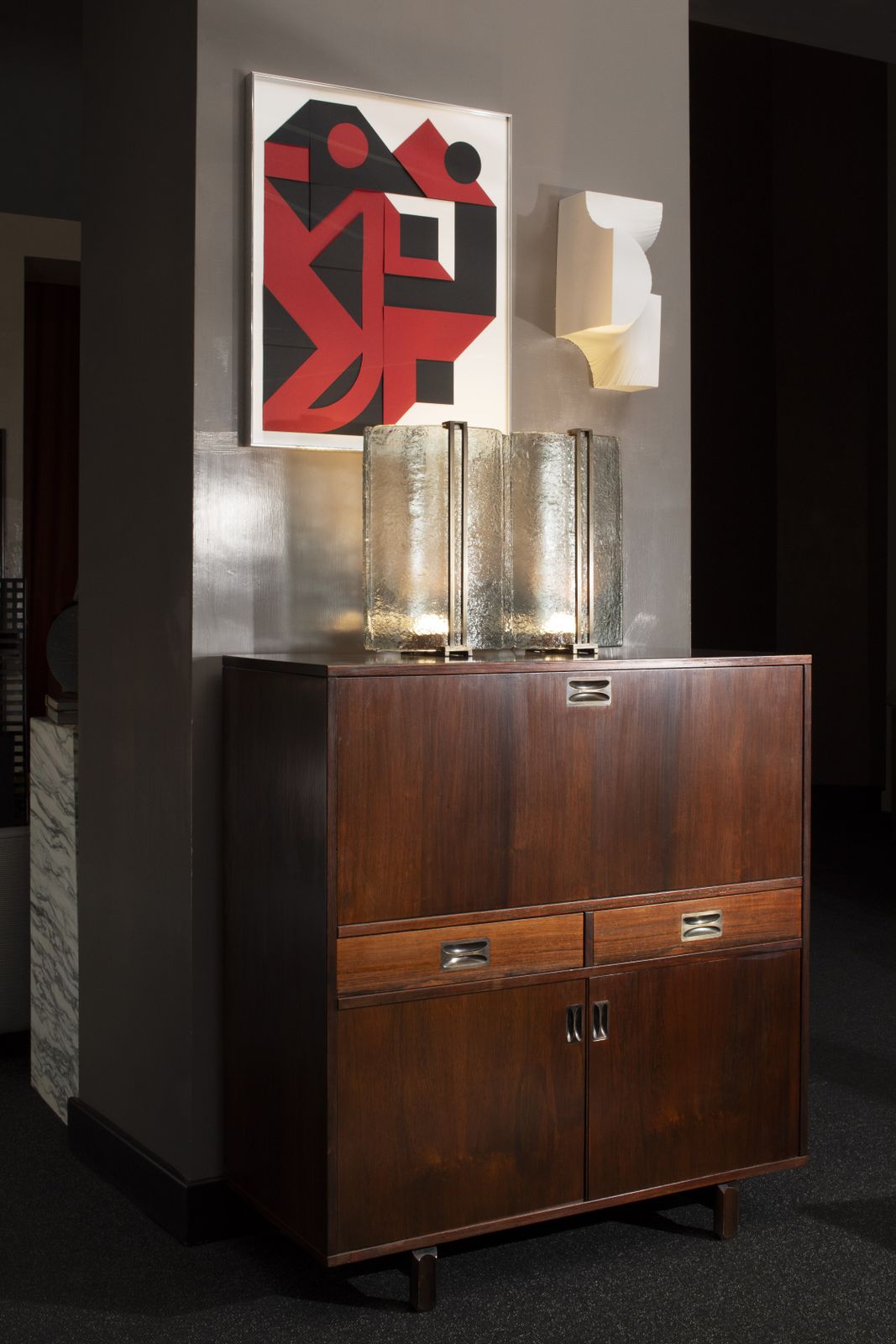 Stildomus, Bar/Cabinet In Rosewood With Metal Details, Italy, 1960s photo vinterior