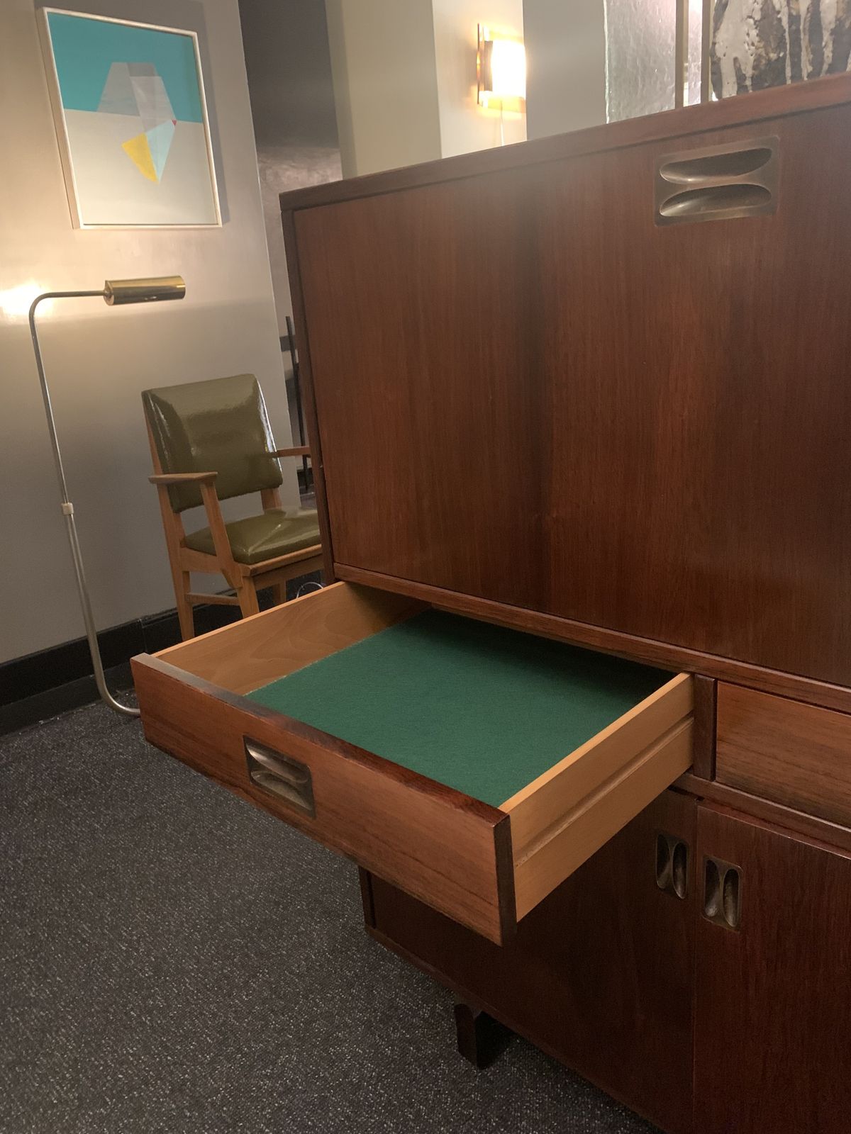 Furniture Stildomus, Bar/Cabinet In Rosewood With Metal Details, Italy, 1960s photo