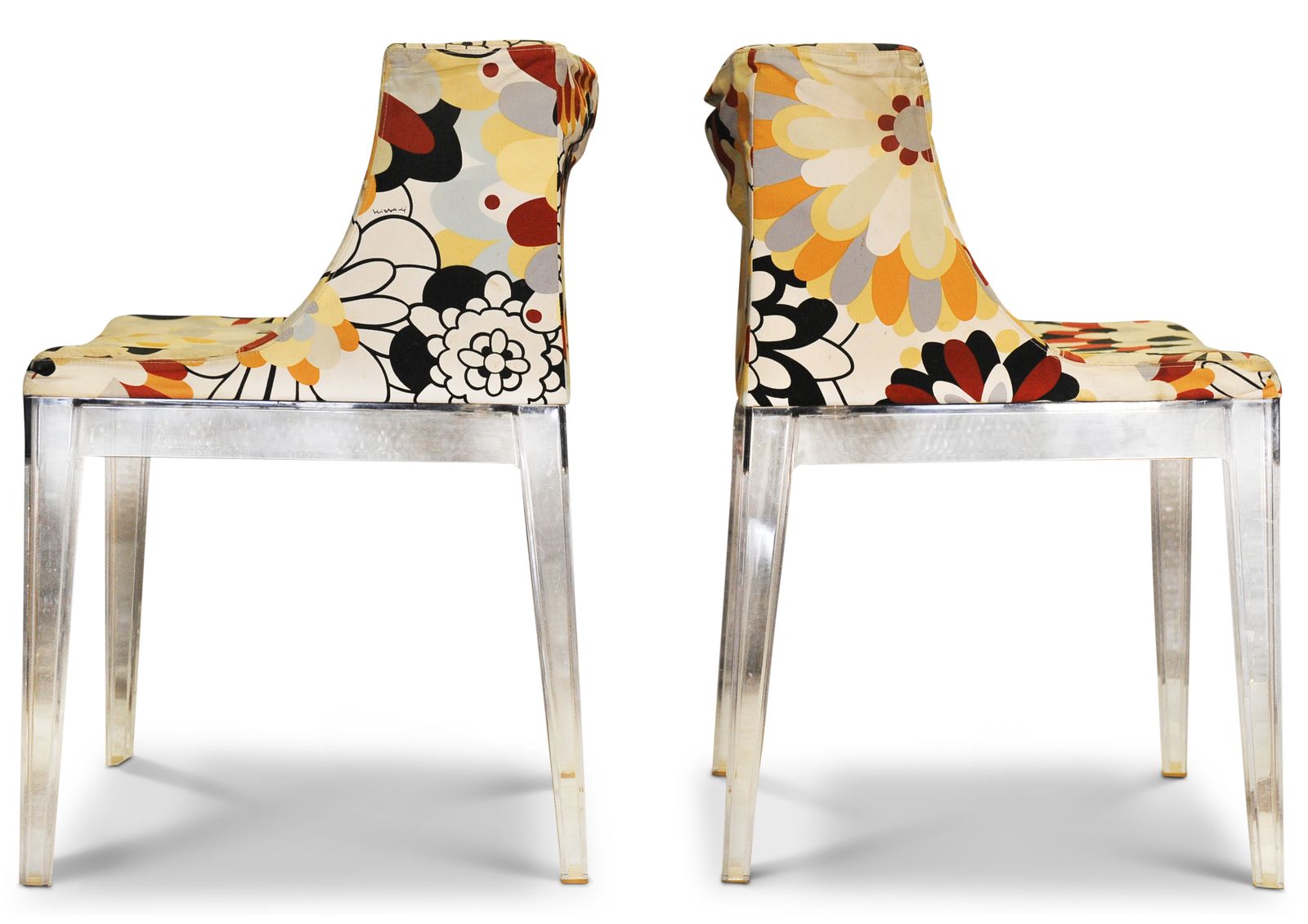 Kartell Mademoiselle "A La Mode" Missoni Sketches Lucite Chairs Philippe Starck Price Per Chair Two Chairs In Stock photo furniture