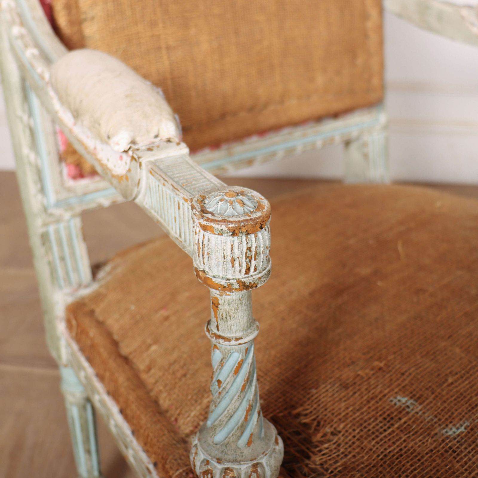 Pair Of Original Painted French Fauteuils photo vintage