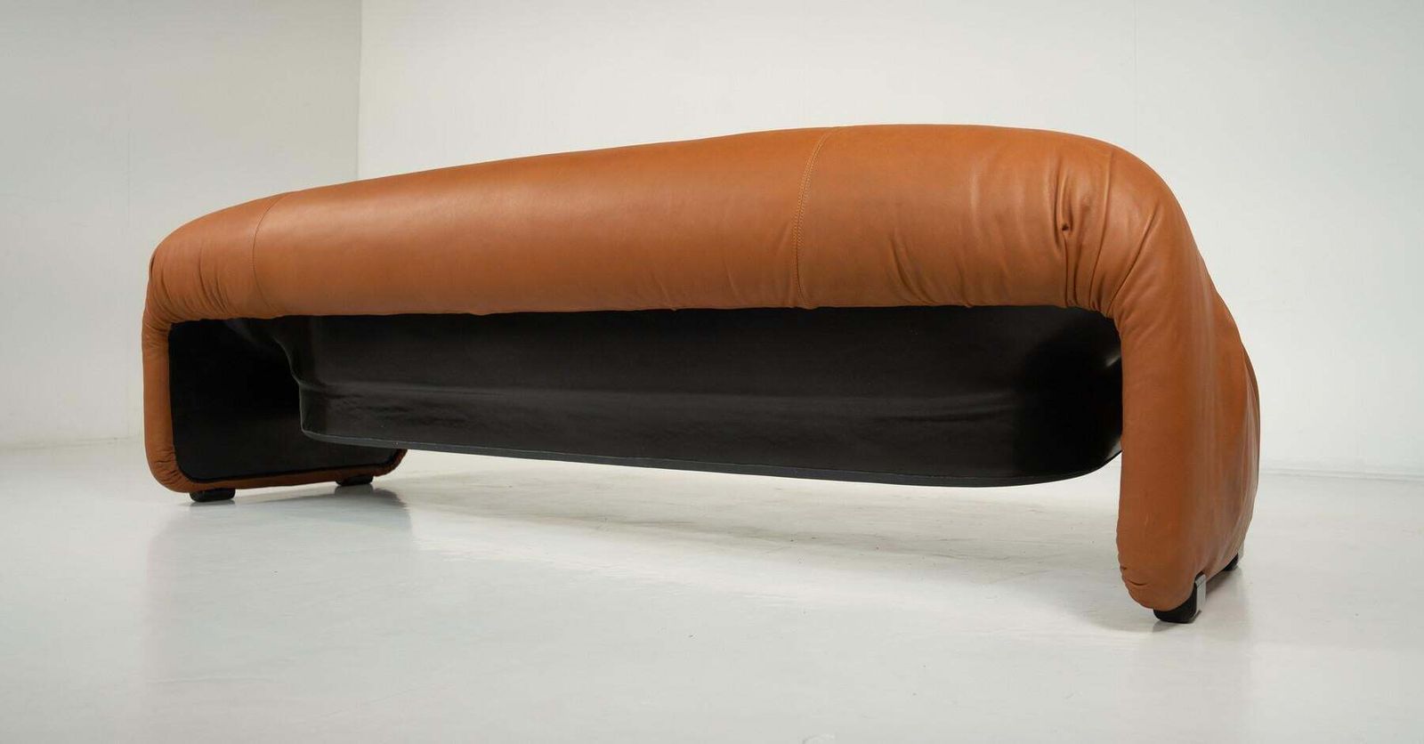 Furniture Bonanza 3 Seater Sofa By Afra & Tobia Scarpa, 1970s   New Leather Upholstery photo