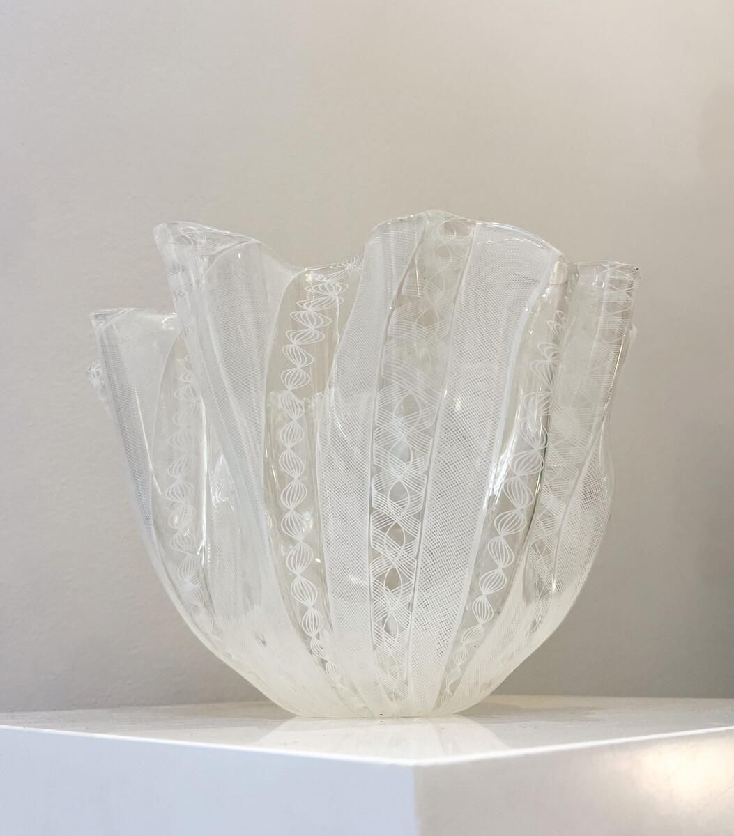 Vase "Fazzoletto Zanfirico" By Fulvio Bianconi For Venini, Italy, 1950s photo Home Decor
