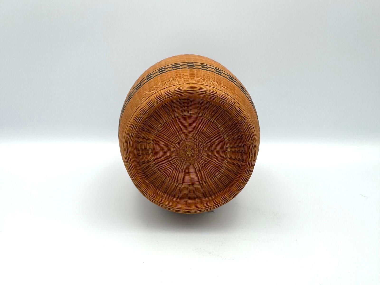 Porcelain Chinese Vase Wrapped In Rattan photo Home Decor
