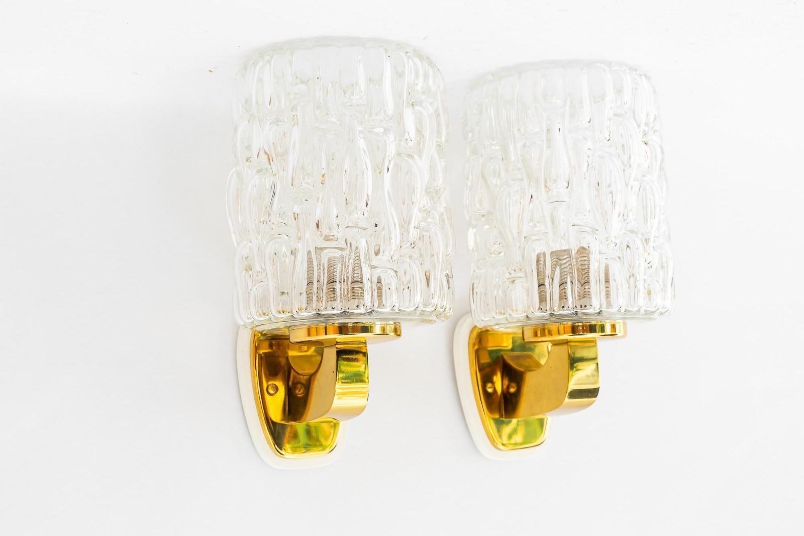 2 Rupert Nikoll Wall Lamps With Structure Glass Vienna Around 1950s photo Lighting