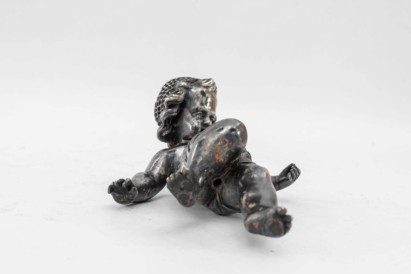 Art Deco Bronze (Silvered) Paperweight Putto Vienna Around 1920s photo vinterior