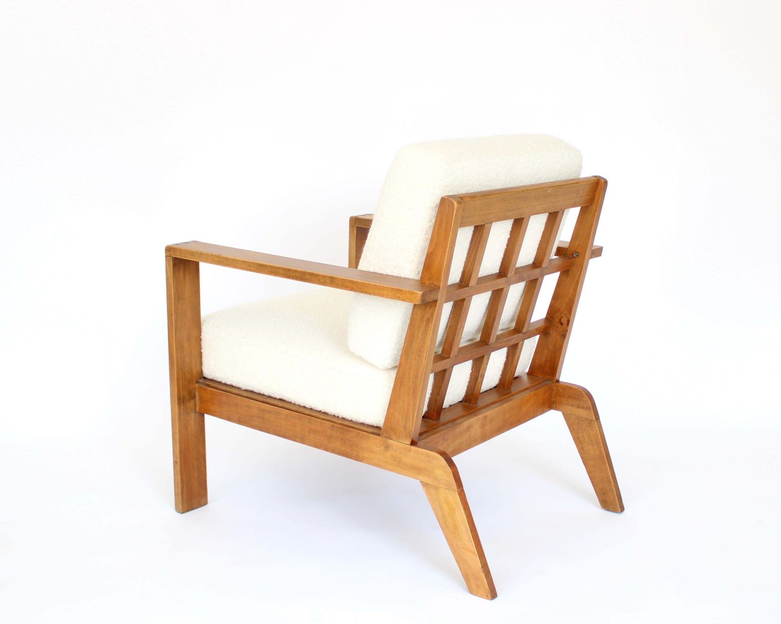 Rene Gabriel French Oak Grid Back Lounge Chair Reconstruction Period photo 11511.0