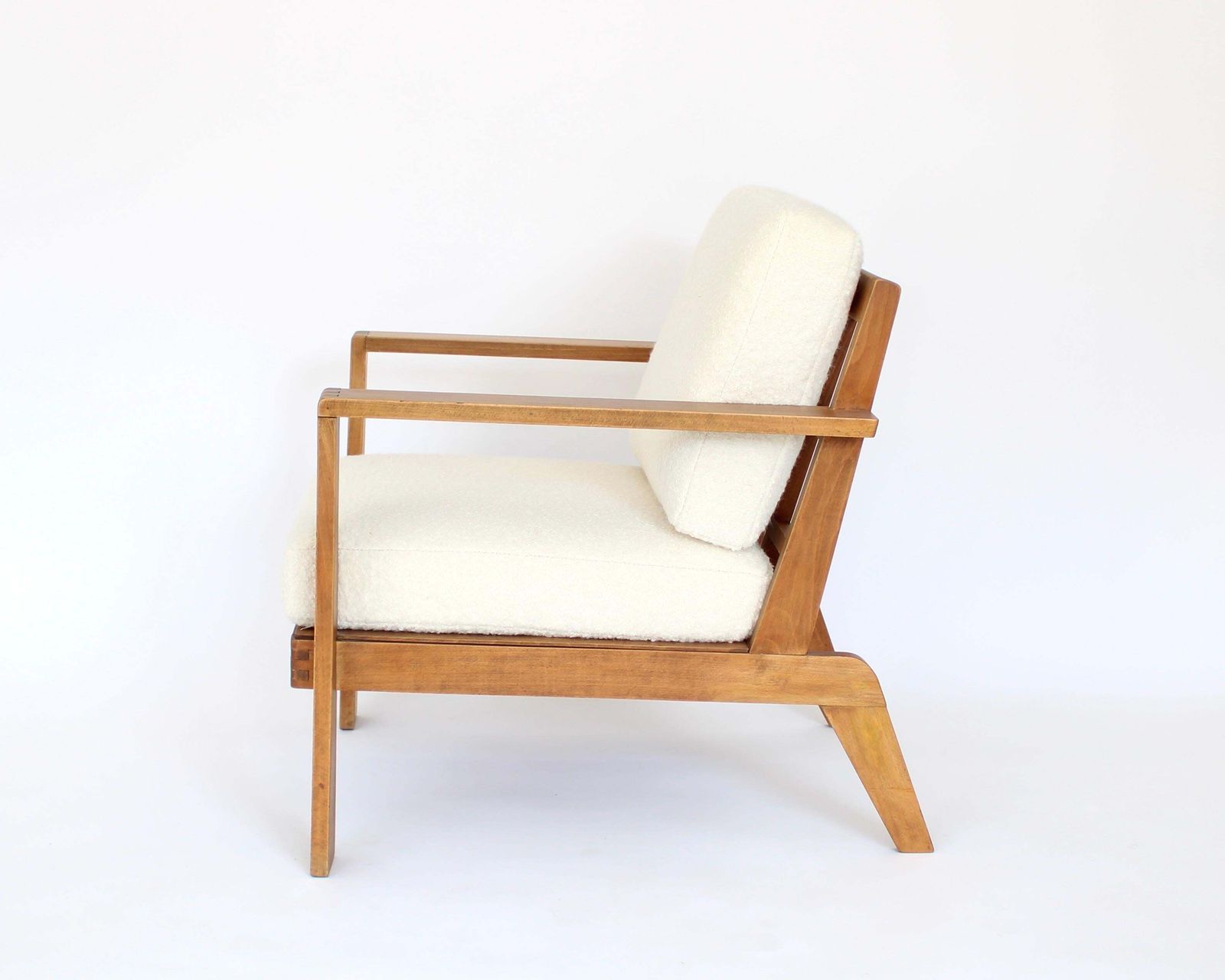 Rene Gabriel French Oak Grid Back Lounge Chair Reconstruction Period photo vinterior