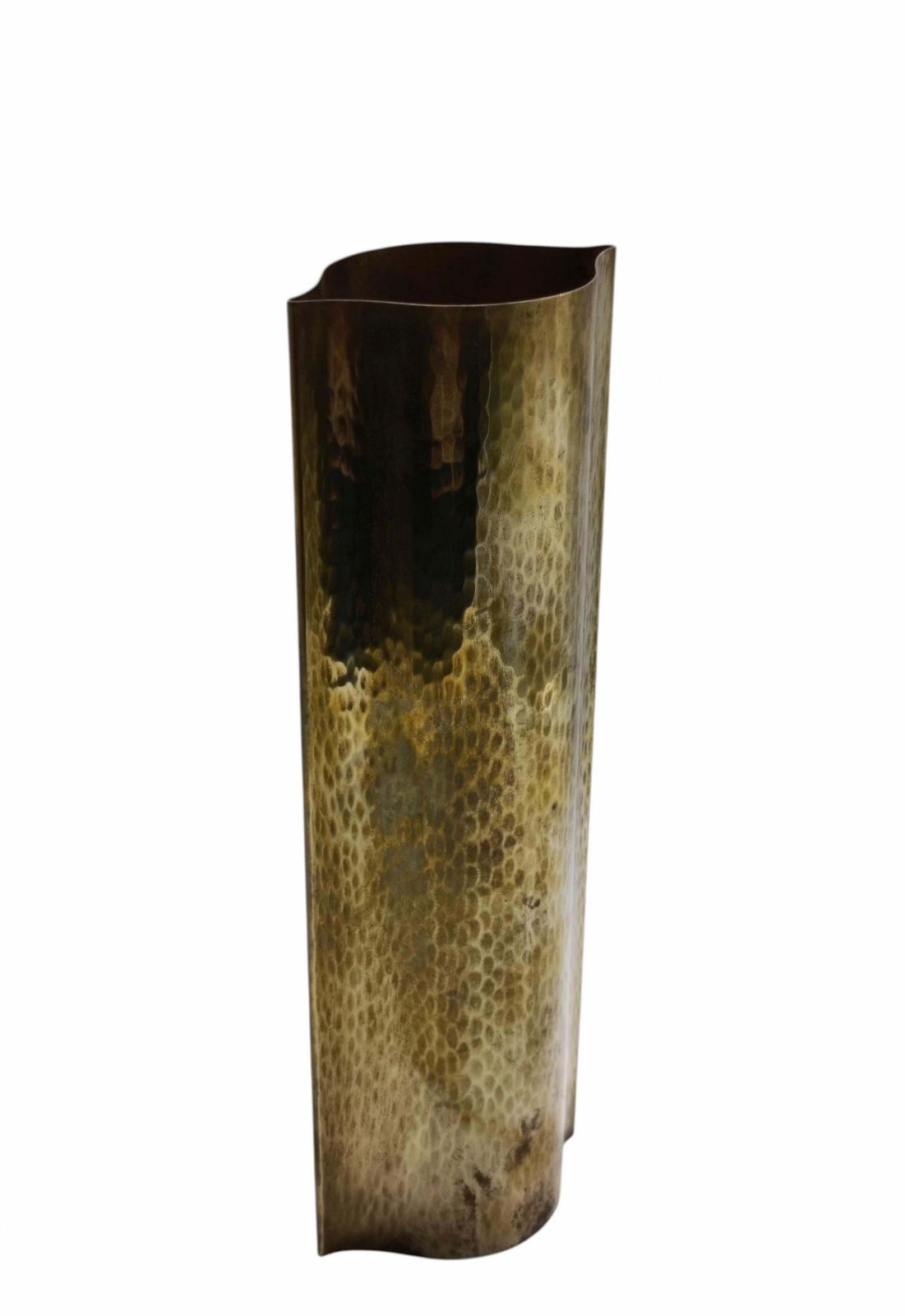 Zanetto Vase In Martellato Brass, Italy 1970s photo furniture