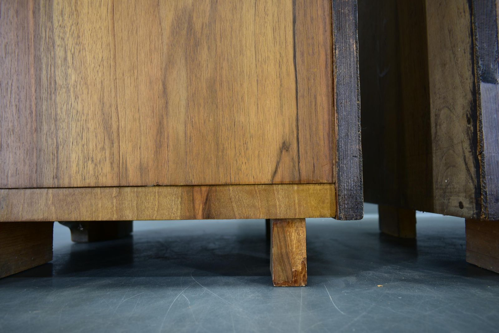 photo vintage 1939s Pair Of Art Deco Bedside Tables, Czechoslovakia