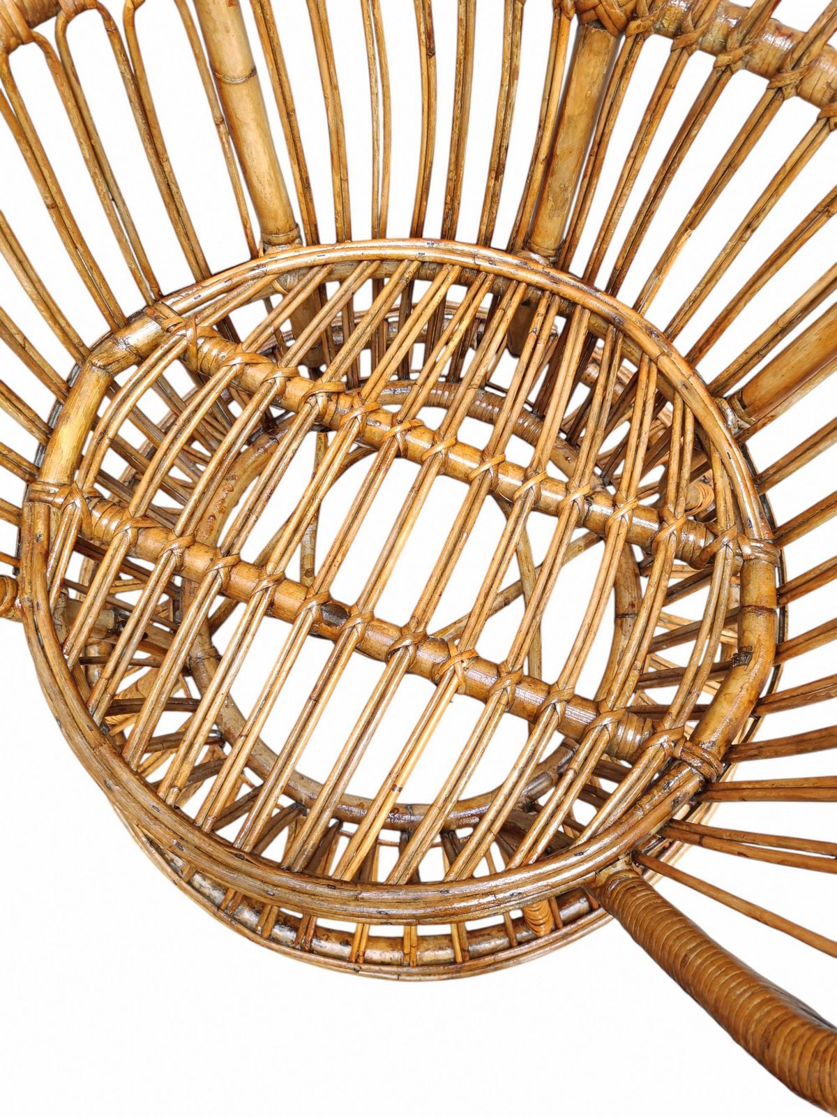 Lio Carminati & Gio Ponti Pair Of Rattan Armchairs "Biancamano," Italy 1950s photo vinterior