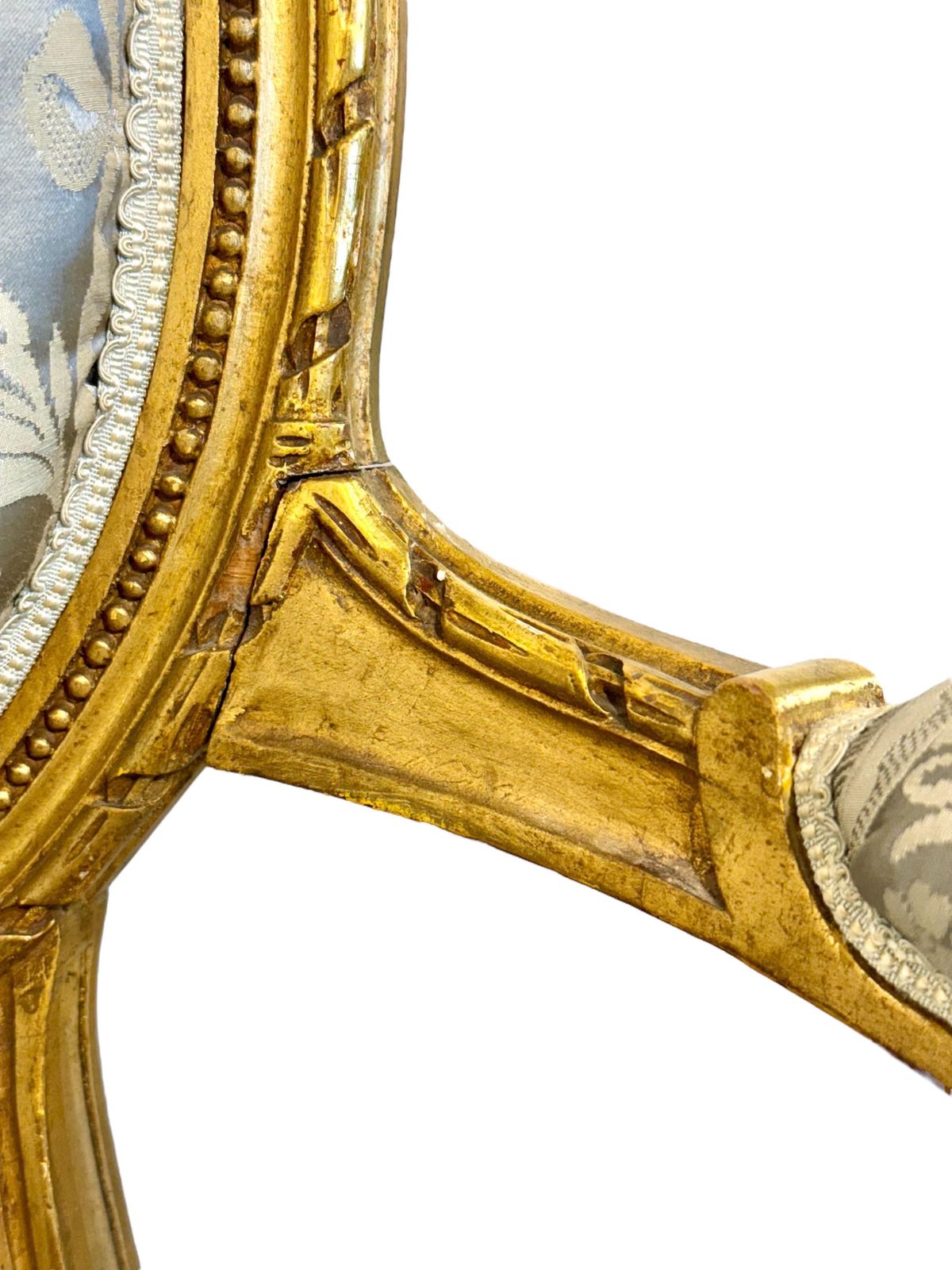 3737.0 Louis XVI Style French Carved And Gilded Sofa, 19th Century photo