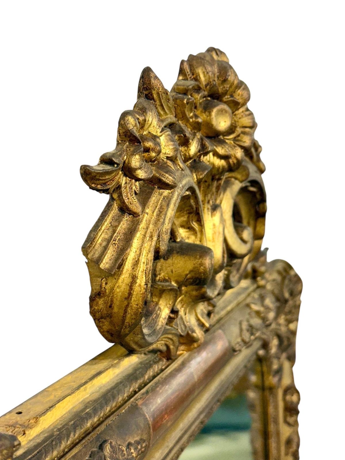 2876.0 19th Century Louis XVI Giltwood Console Mirror With Carved Details photo