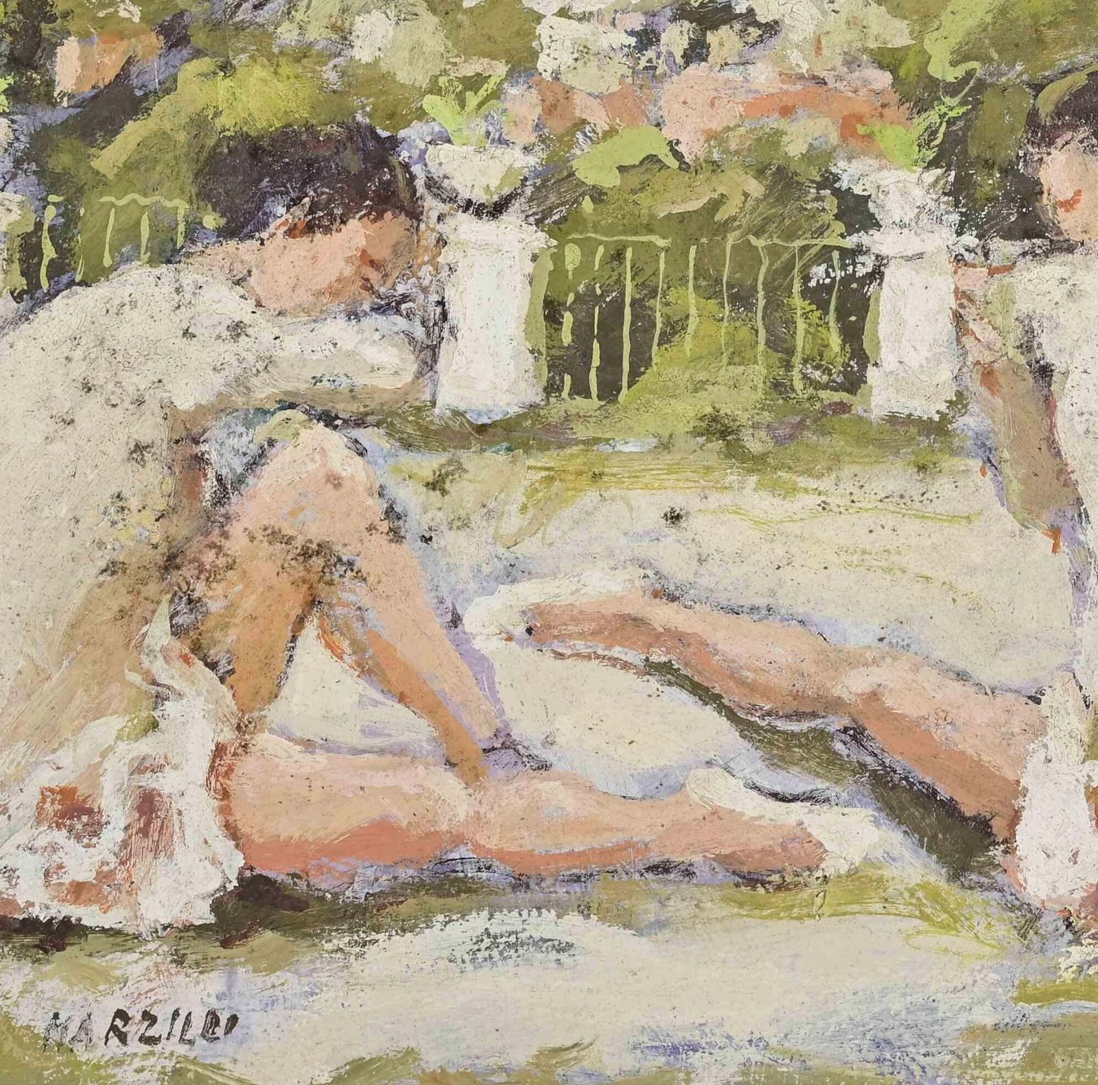 Franco Marzilliballerinas   Oil Painting By Franco Marzilli   1970s1970s photo for sale