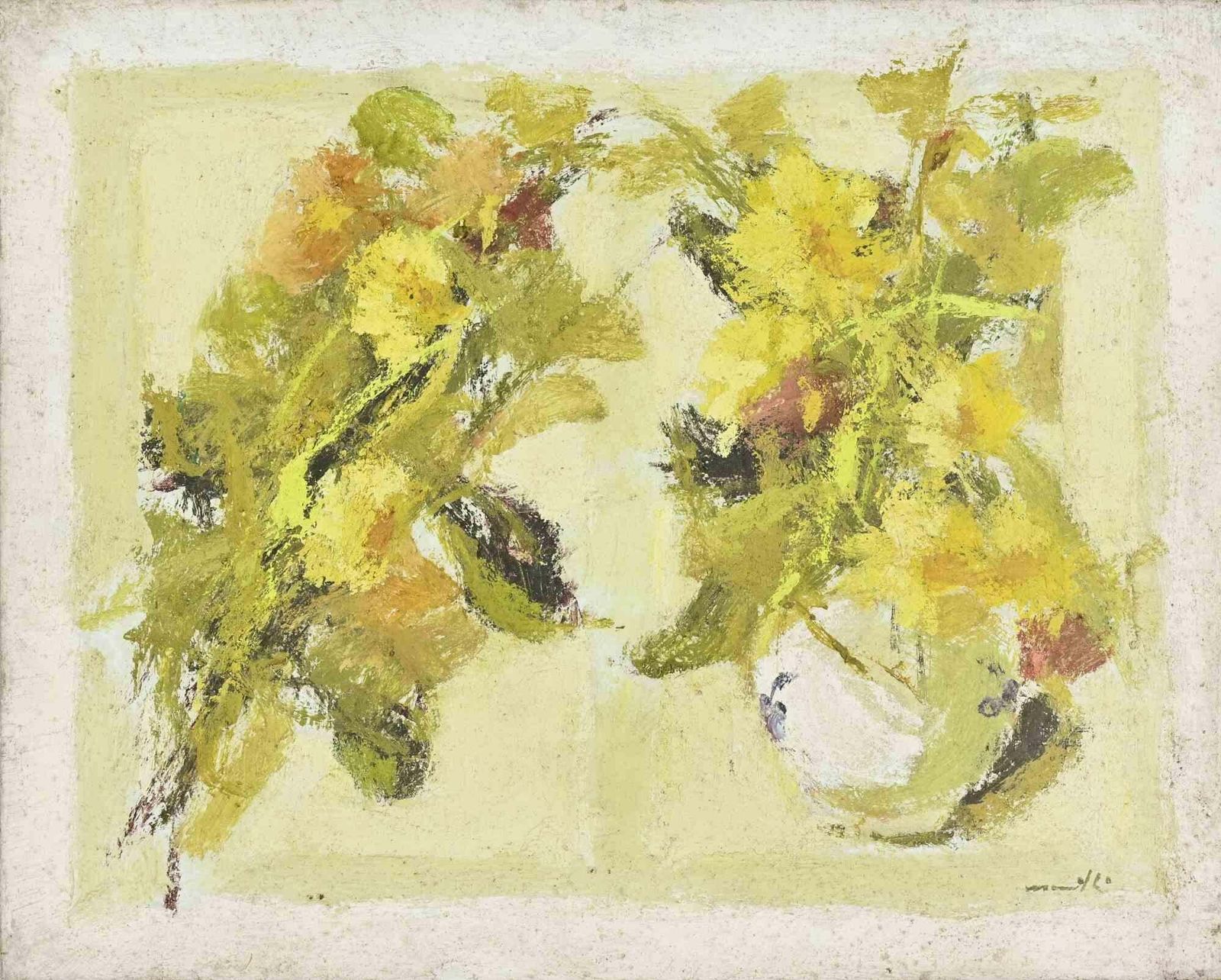 Franco Marzillistill Life   Oil Painting By Franco Marzilli   1970s1970s