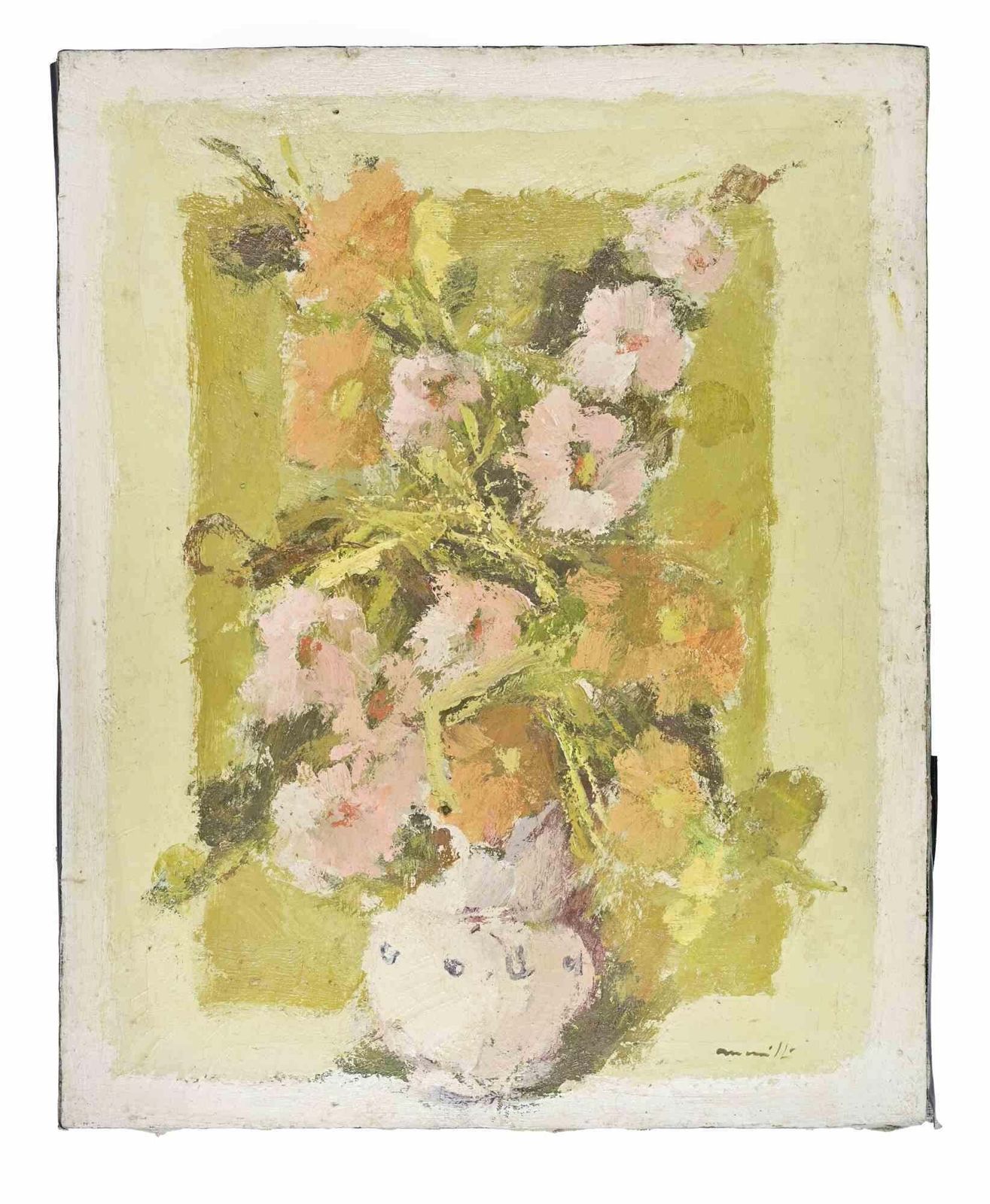 Franco Marzillistill Life   Oil Painting By Franco Marzilli   1970s1970s