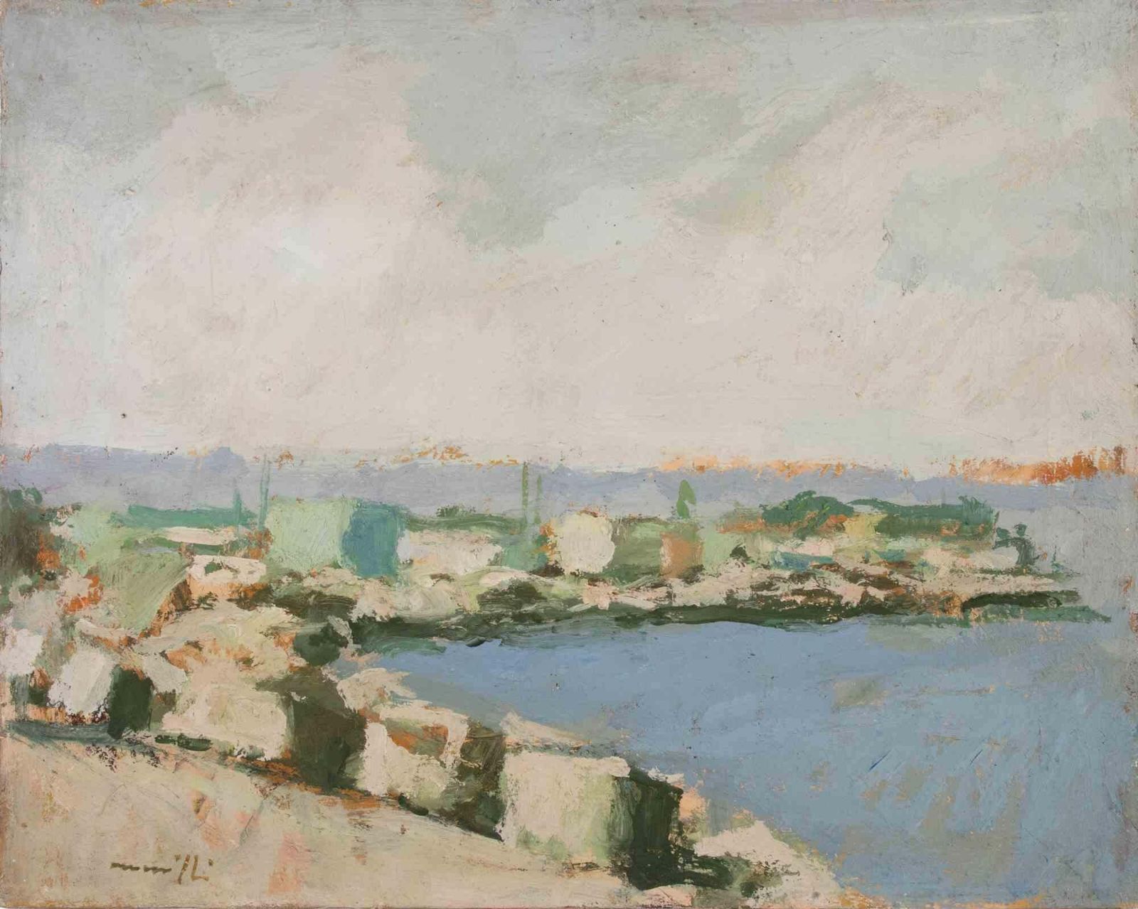 Franco Marzilliseaview   Oil Painting By Franco Marzilli   1970s1970s photo furniture