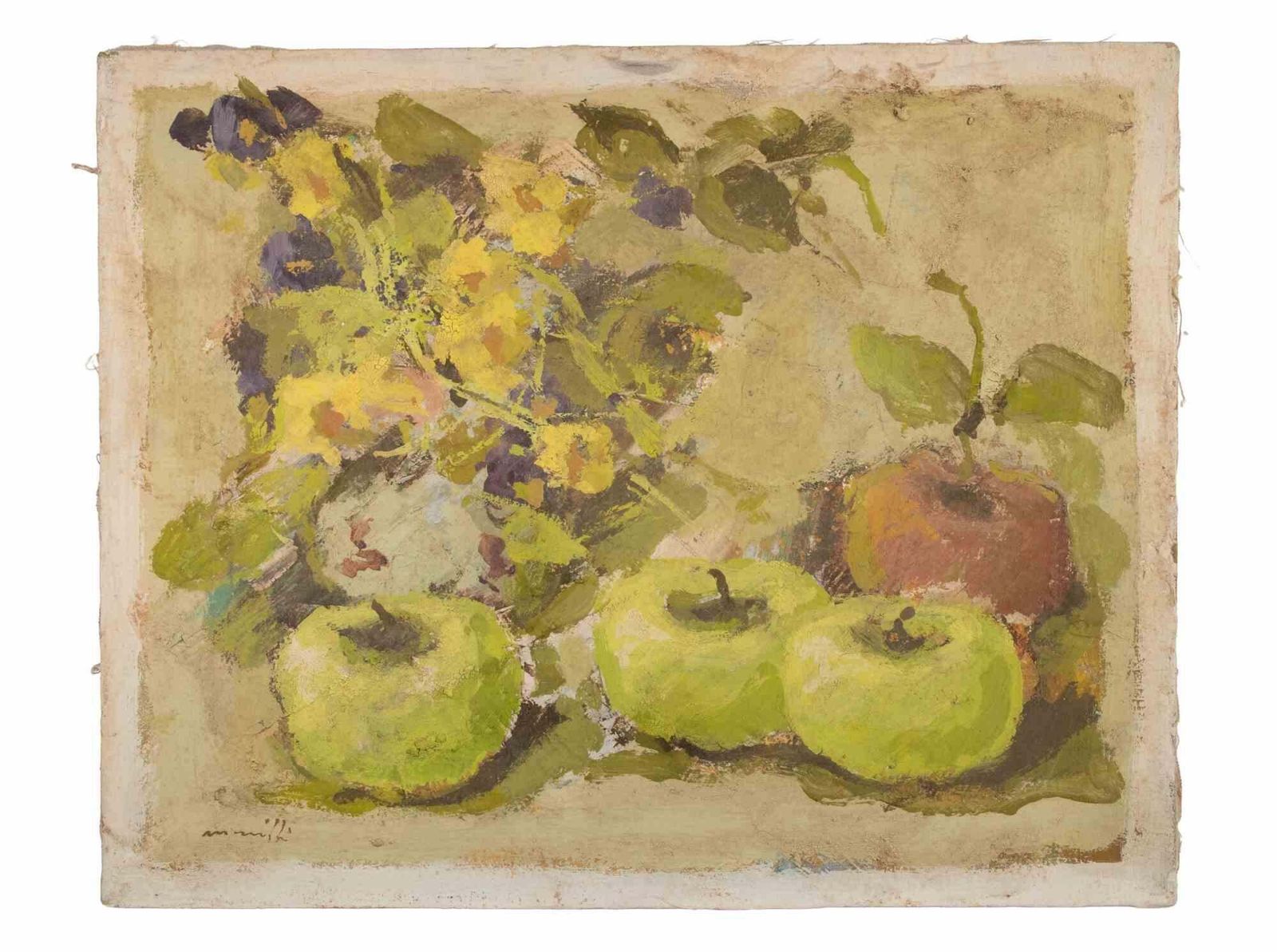 Franco Marzillistill Life   Oil Painting By Franco Marzilli   1970s1970s