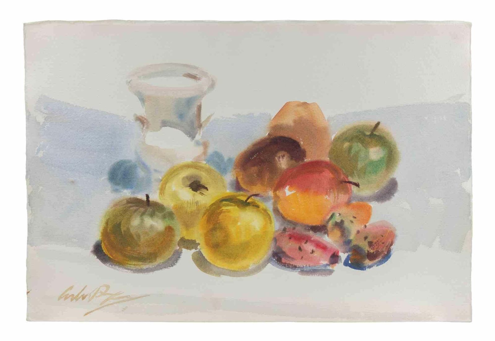 Carlo Ravagnanstill Life With Fruits   Drawing By Carlo Ravagnan   19721972