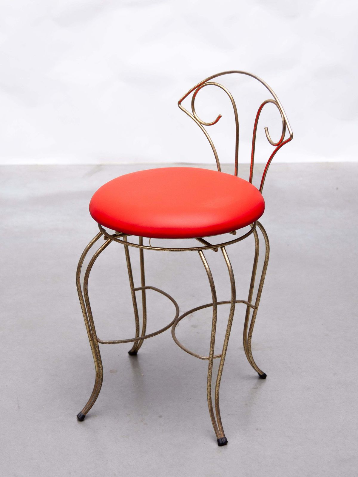 Brass Vanity Chair, France 1950 photo for sale