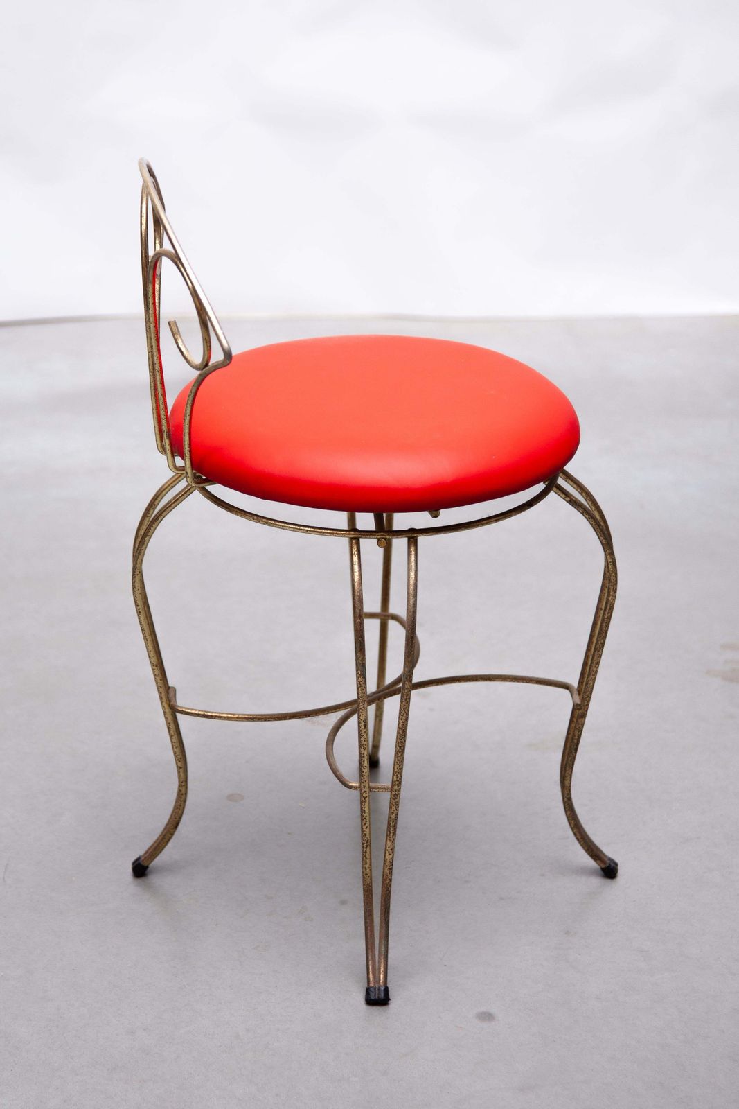 Brass Vanity Chair, France 1950 photo vintage