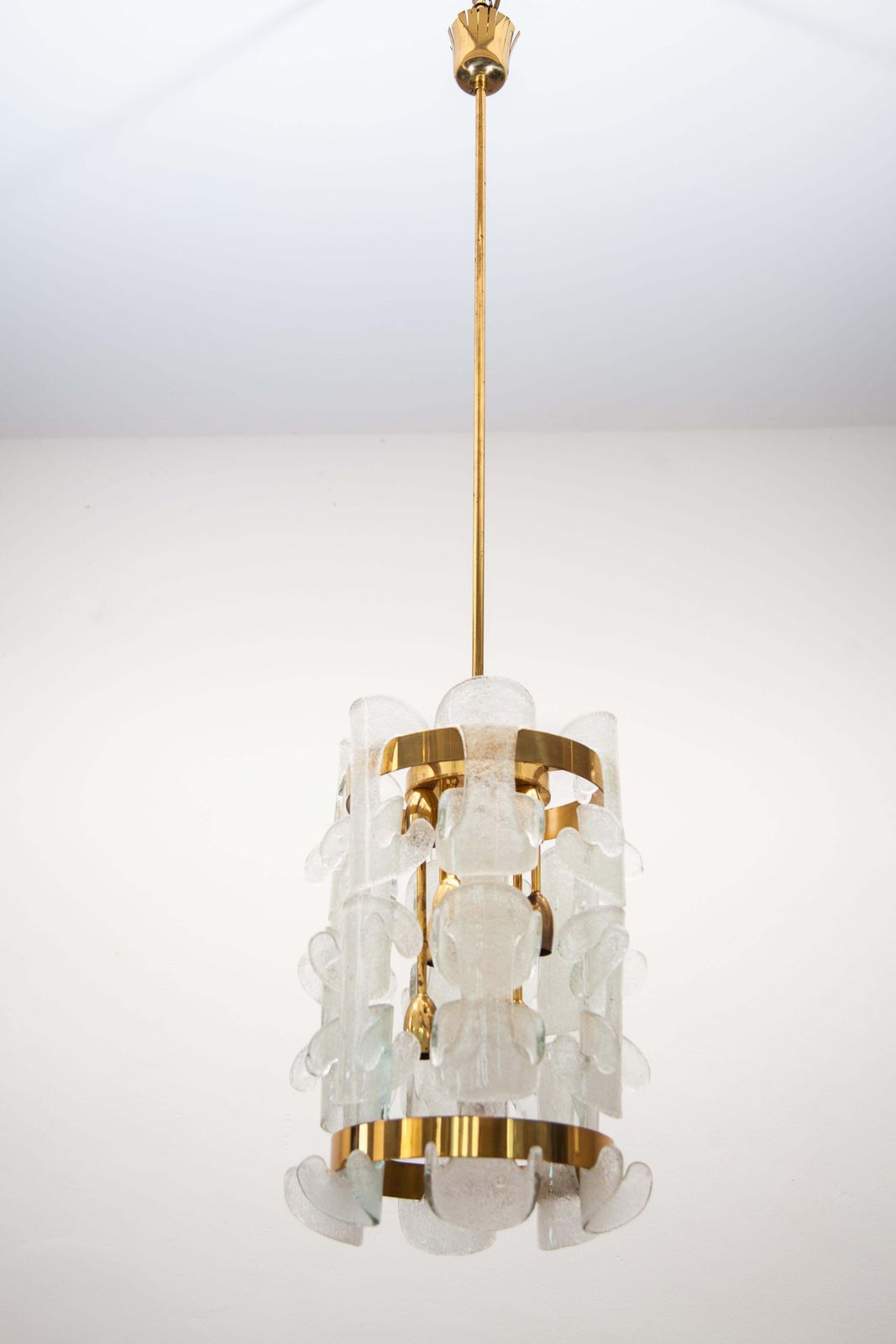 photo for sale Kalmar Rare Interlocking Glass And Brass Chandelier, 1970s, Model "Catena".