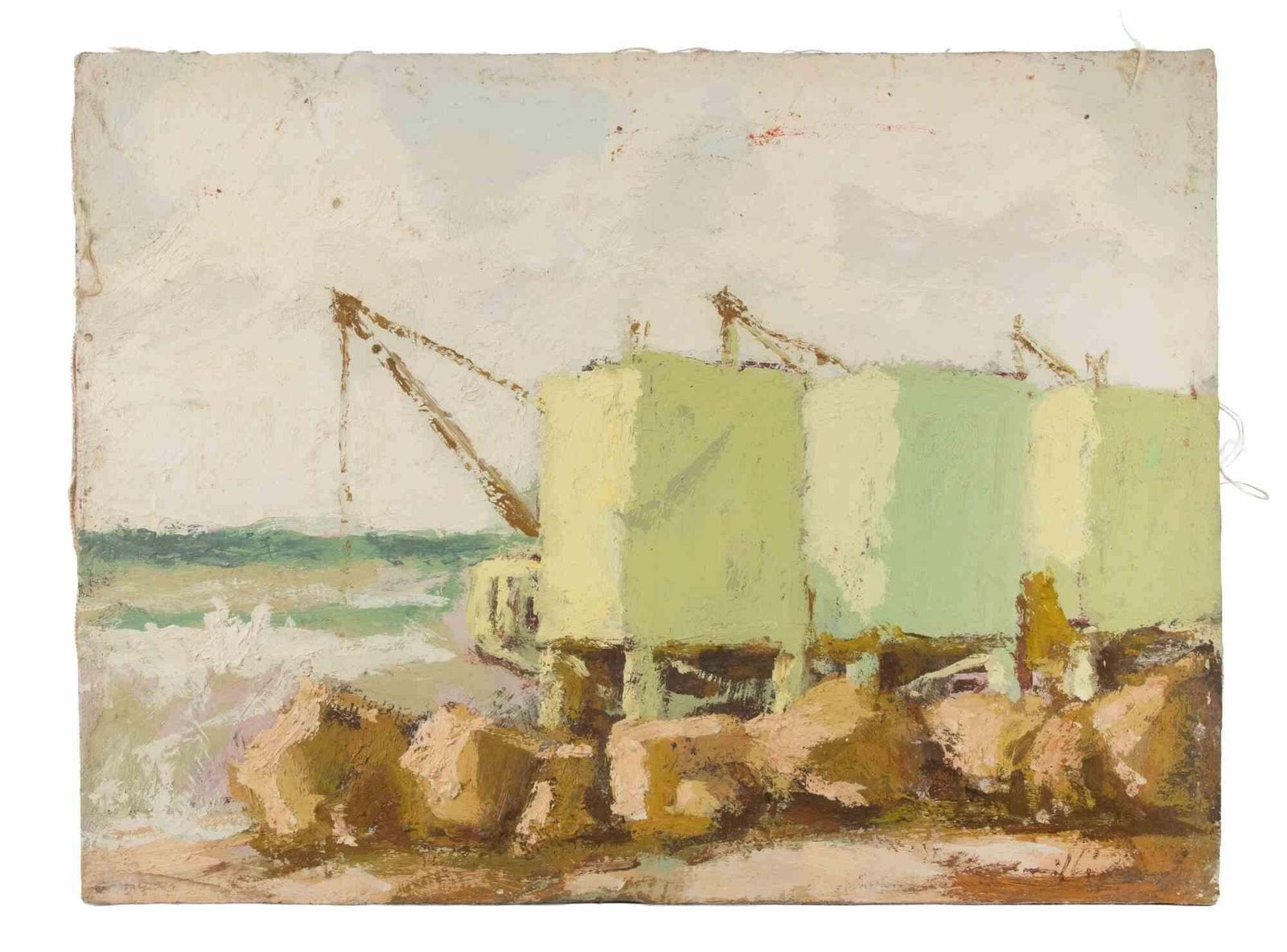 Franco Marzilliblue Overflows   Oil Painting By Franco Marzilli   1970s1970s photo furniture