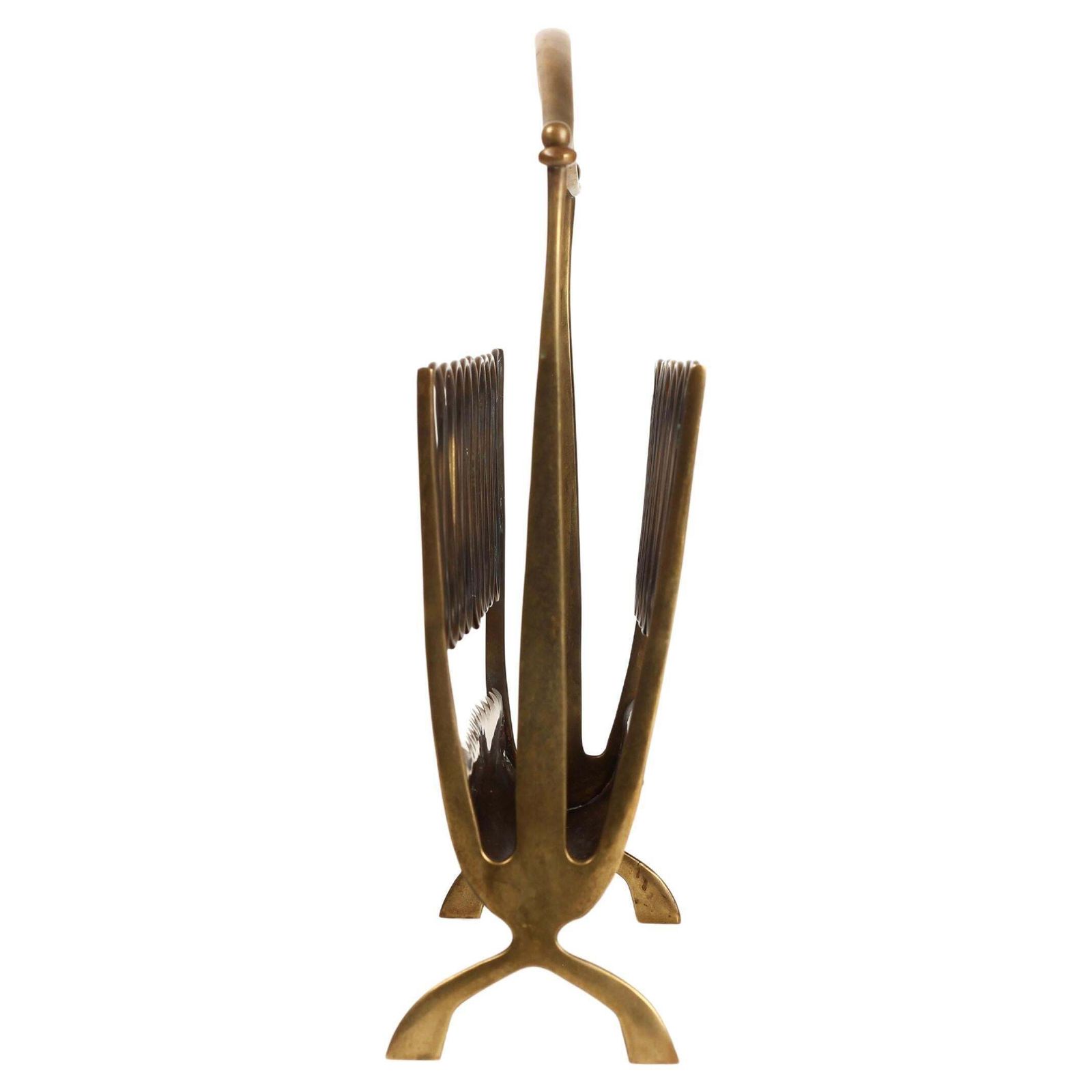 395.0 Italian Mid Century Brass Magazine Rack – Gio Ponti Style, 1950s photo