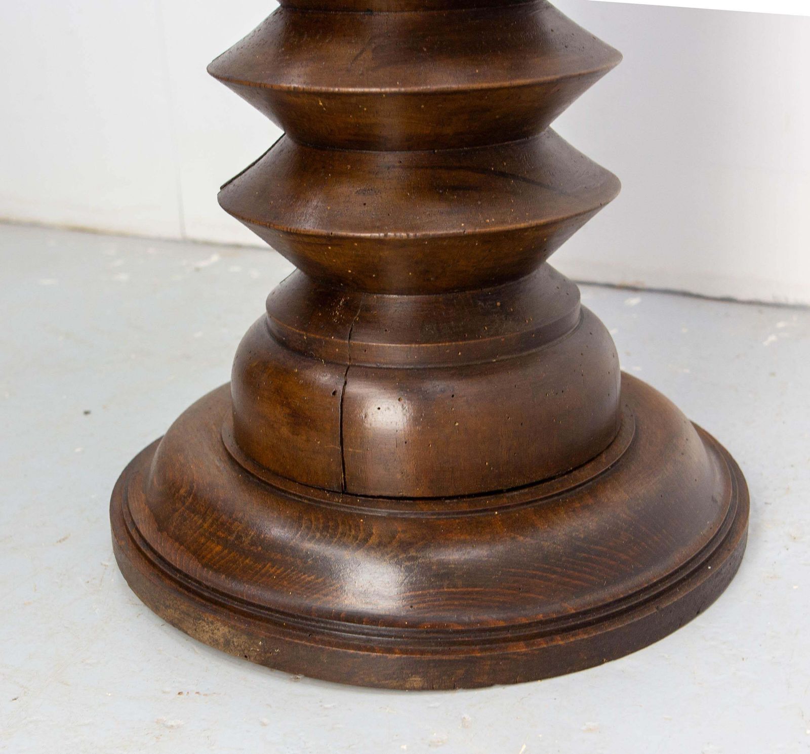 photo for sale French Midcentury Turned Beech Pedestal Or Plant Holder  Dudouyt Style, C. 1940