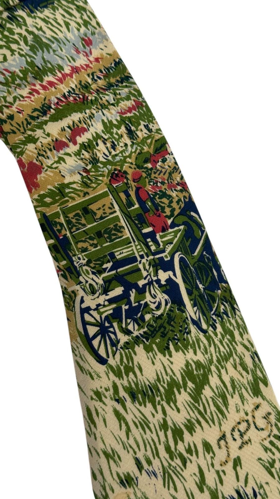 photo furniture Jean Paul Gaultier Vintage Tie   "Rural Landscape" Illustration Print