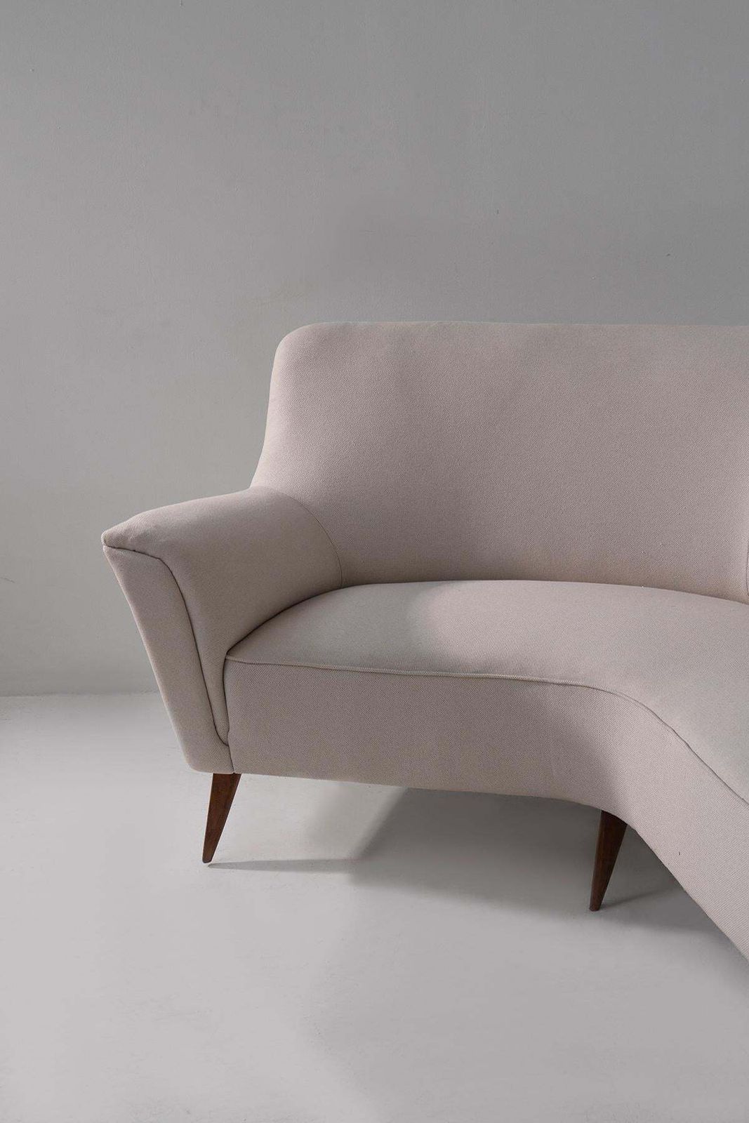 White Italian Corner Sofa In The Style Of Gio Ponti, Reupholstered photo buy