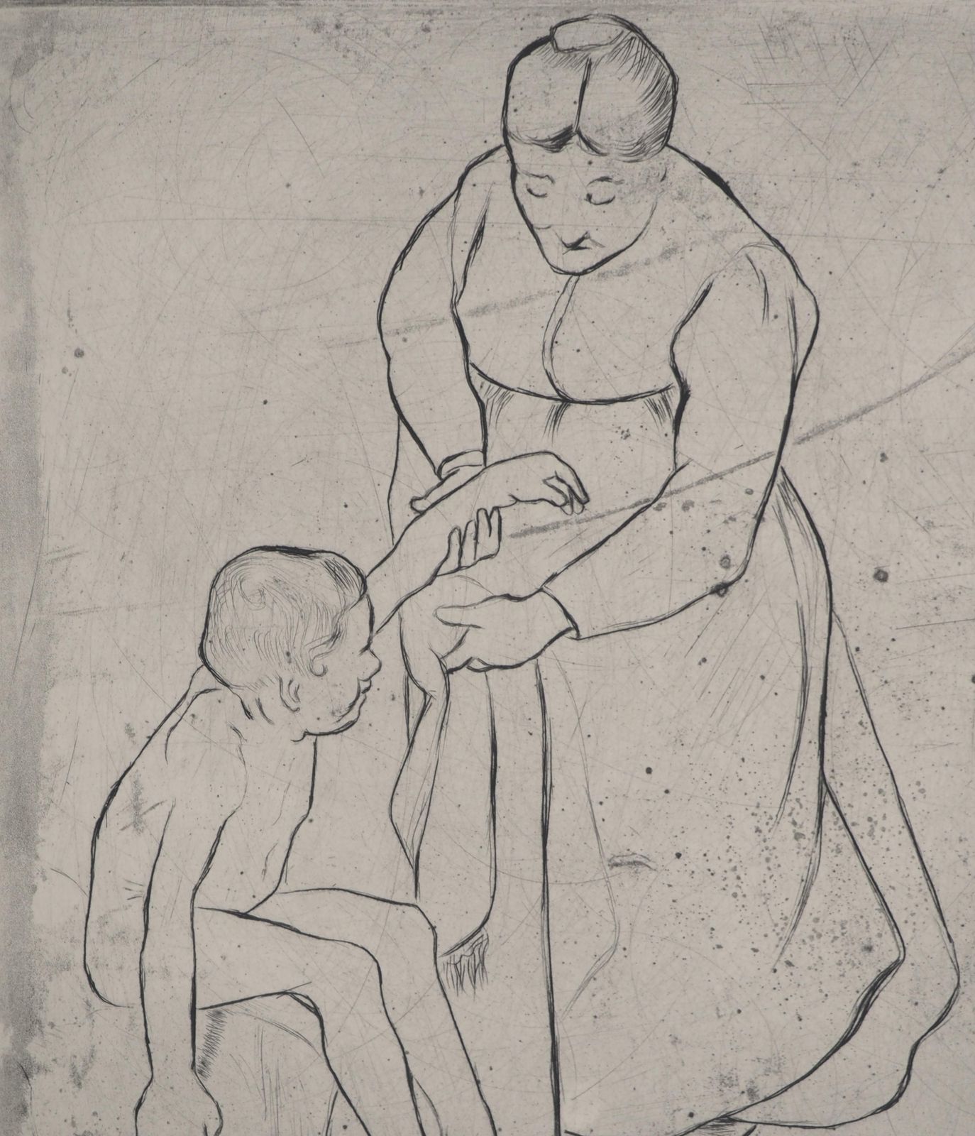 Suzanne Valadongrandma And Little Boy   Original Etching Signed (Petrides #E18)1932 photo 1331.0