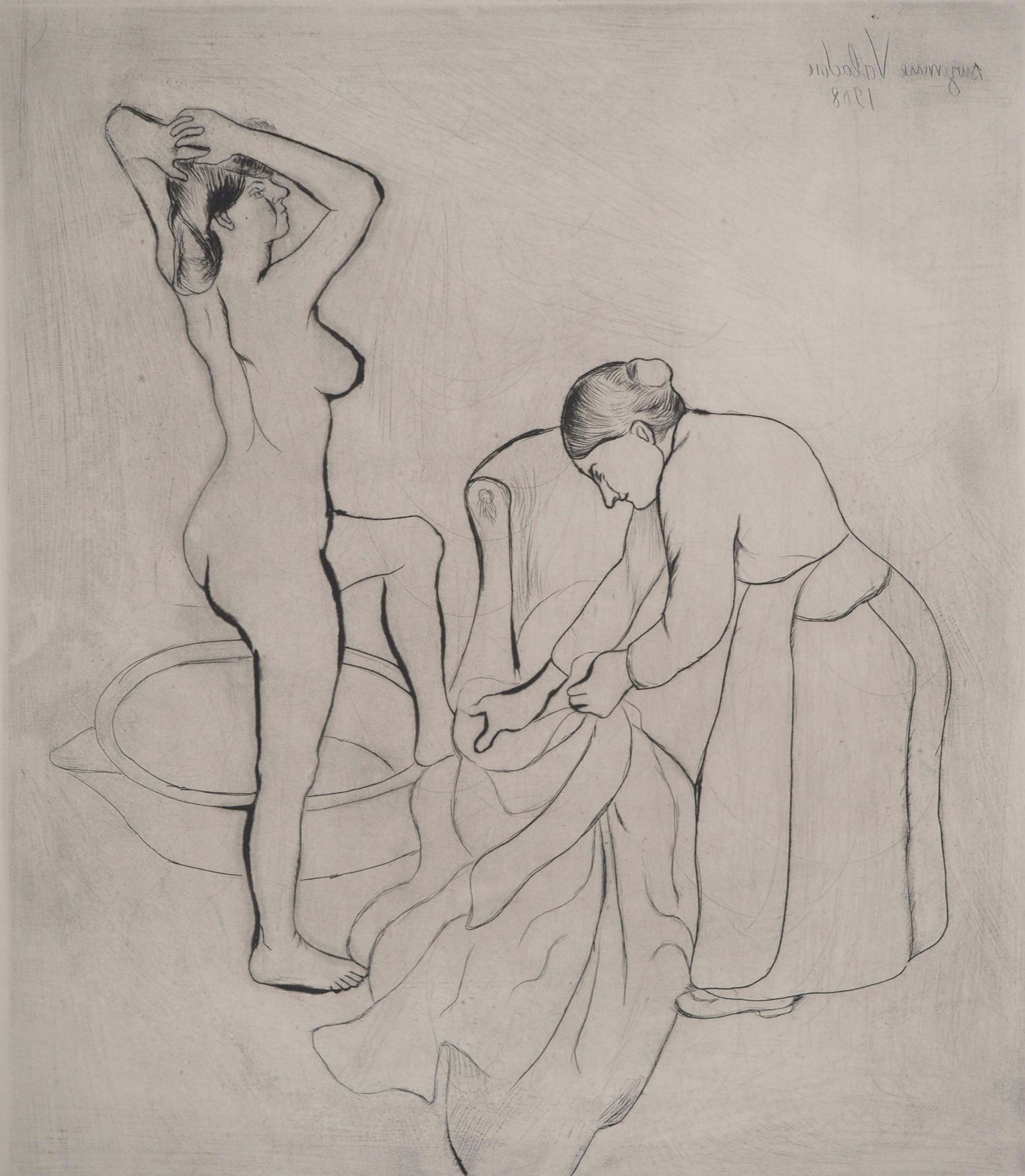 Suzanne Valadonyoung Woman And Old Woman   Original Etching Signed (Petrides #E24)1932 photo Art