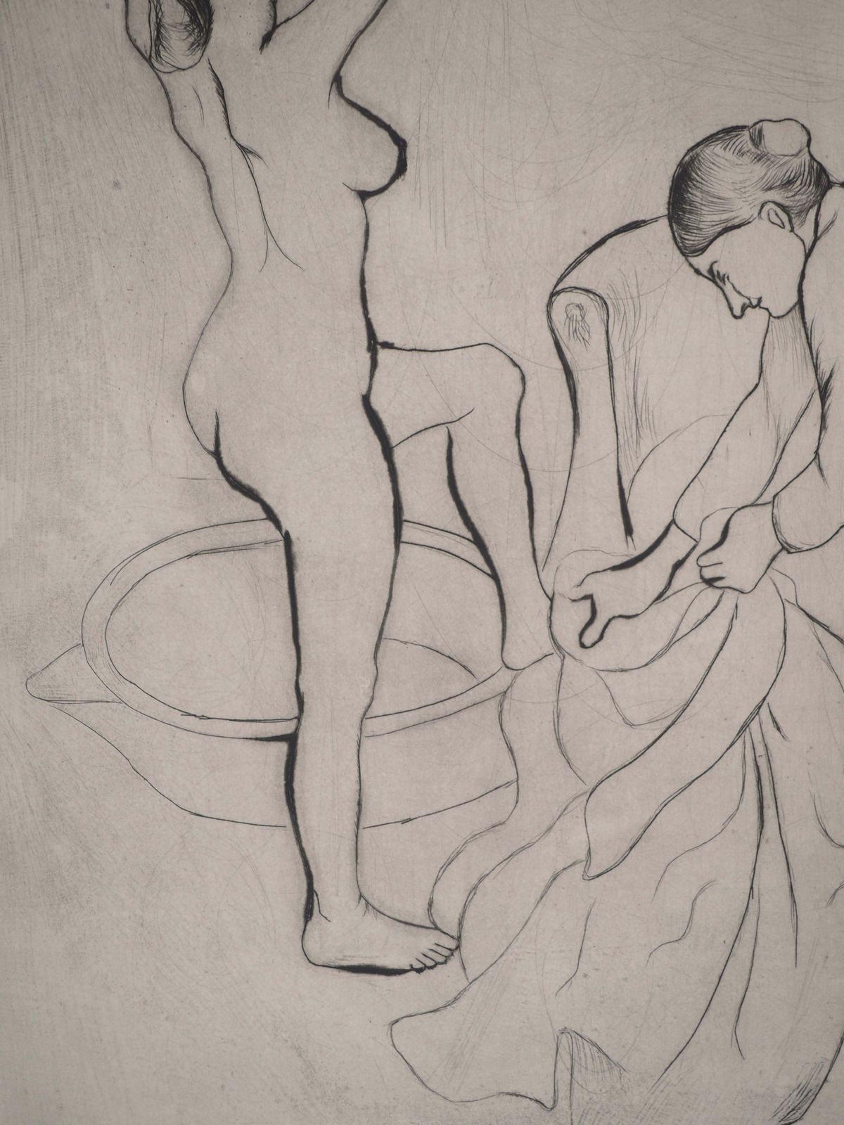 Suzanne Valadonyoung Woman And Old Woman   Original Etching Signed (Petrides #E24)1932 photo vinterior