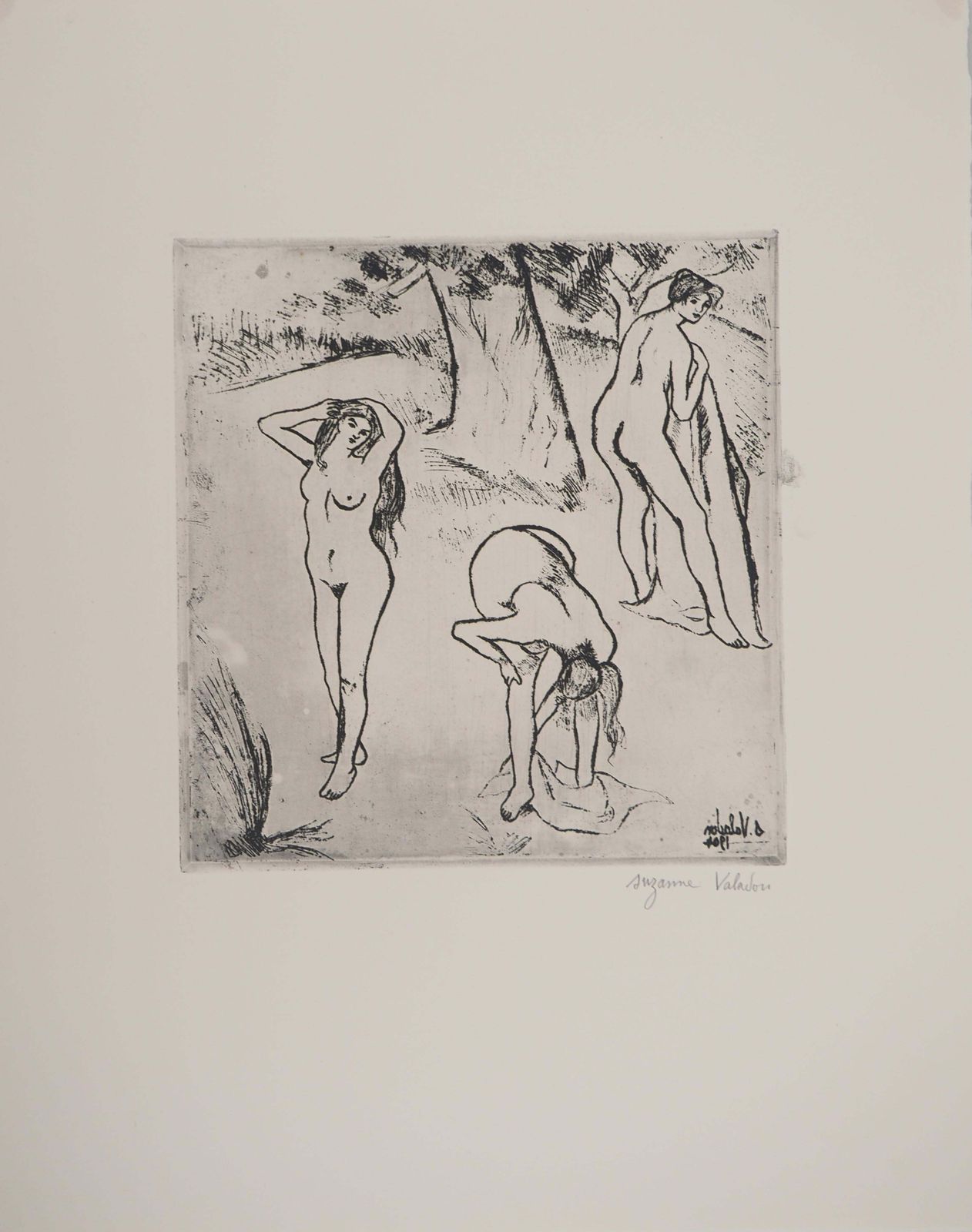 Suzanne Valadonnaked Women Under The Trees    Original Etching Signed (Petrides #E9)1932