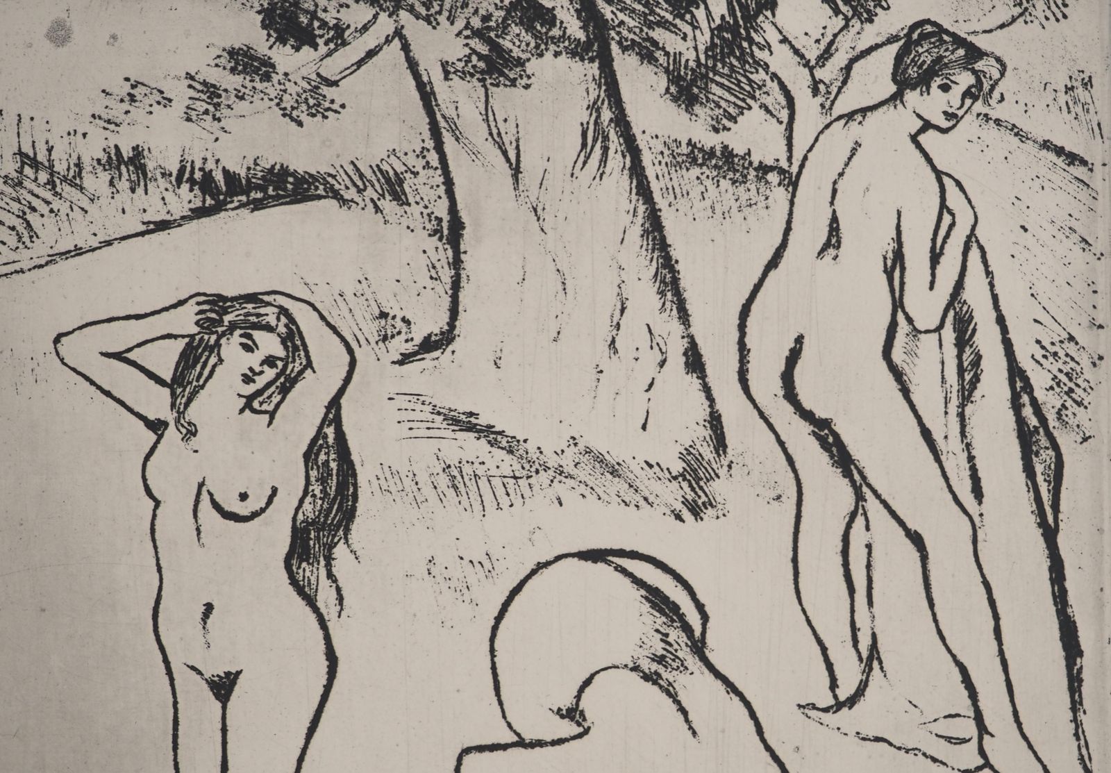 Suzanne Valadonnaked Women Under The Trees    Original Etching Signed (Petrides #E9)1932 photo vinterior