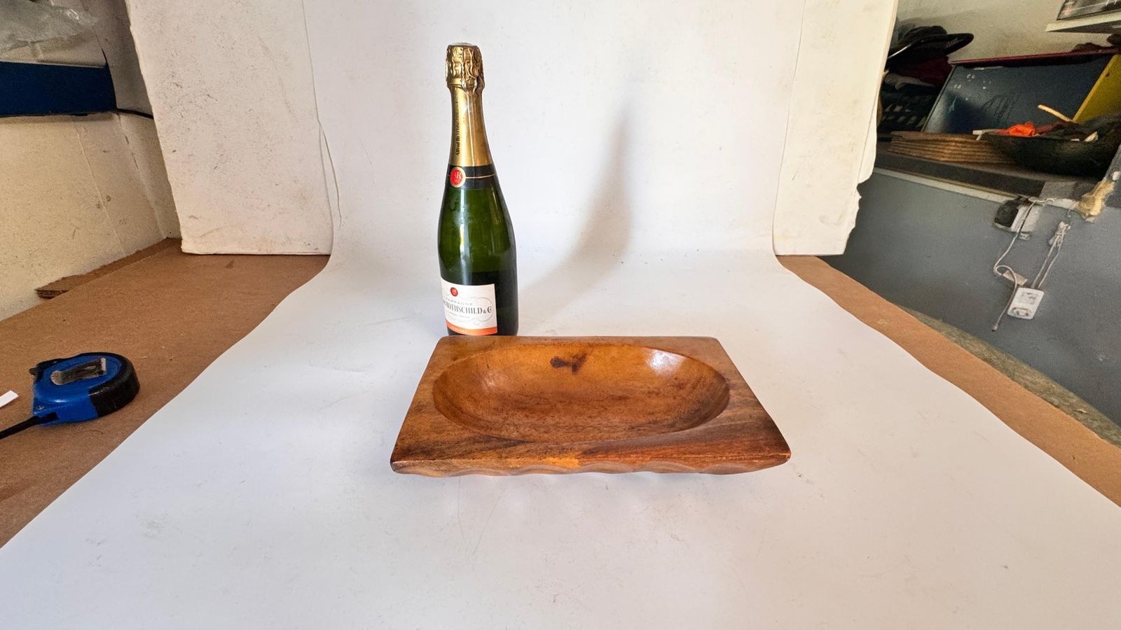 Brutalist Carved Wood Vide Poche– In The Style Of Alexandre Noll France 1950 photo furniture