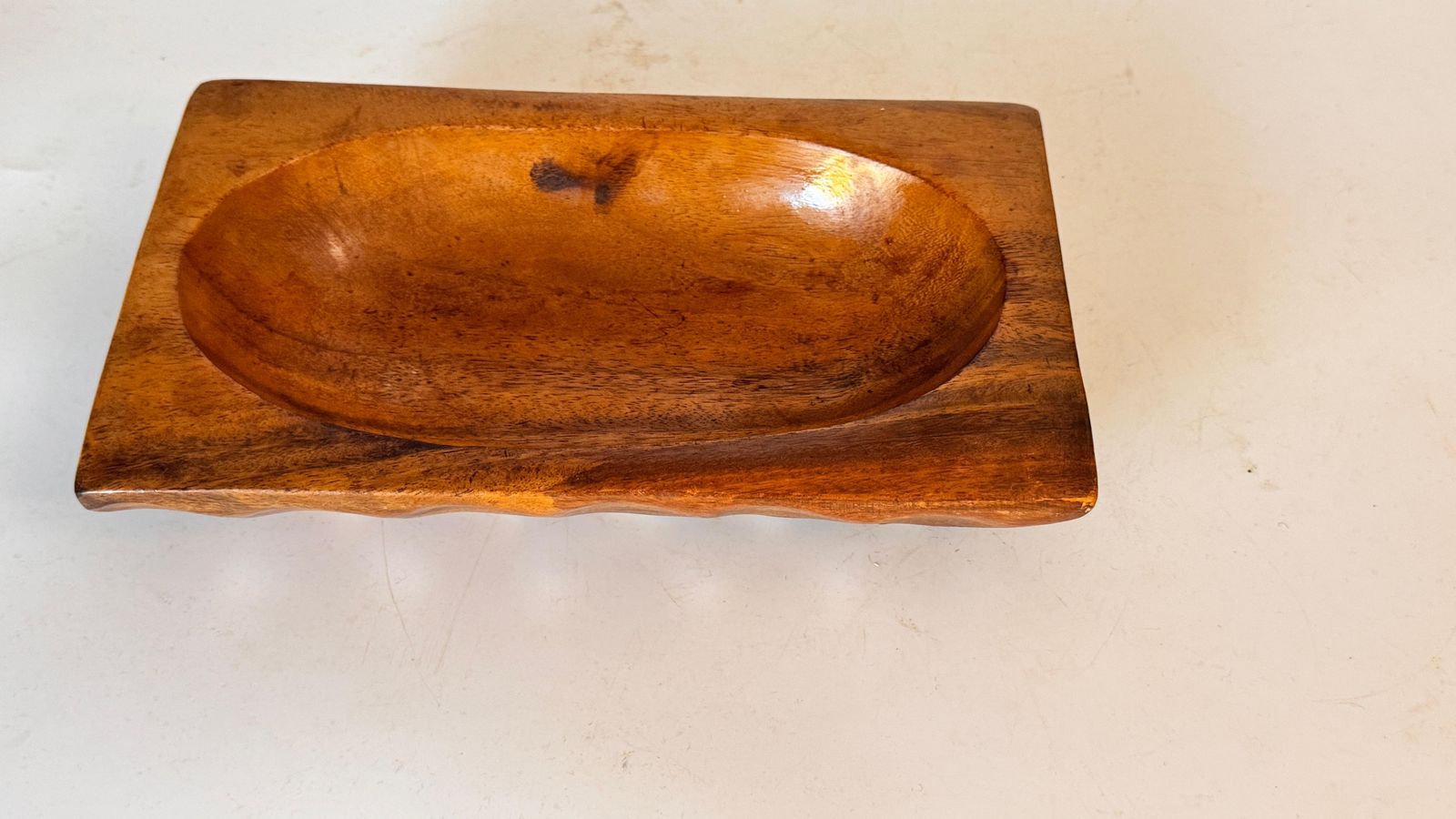 Brutalist Carved Wood Vide Poche– In The Style Of Alexandre Noll France 1950 photo for sale