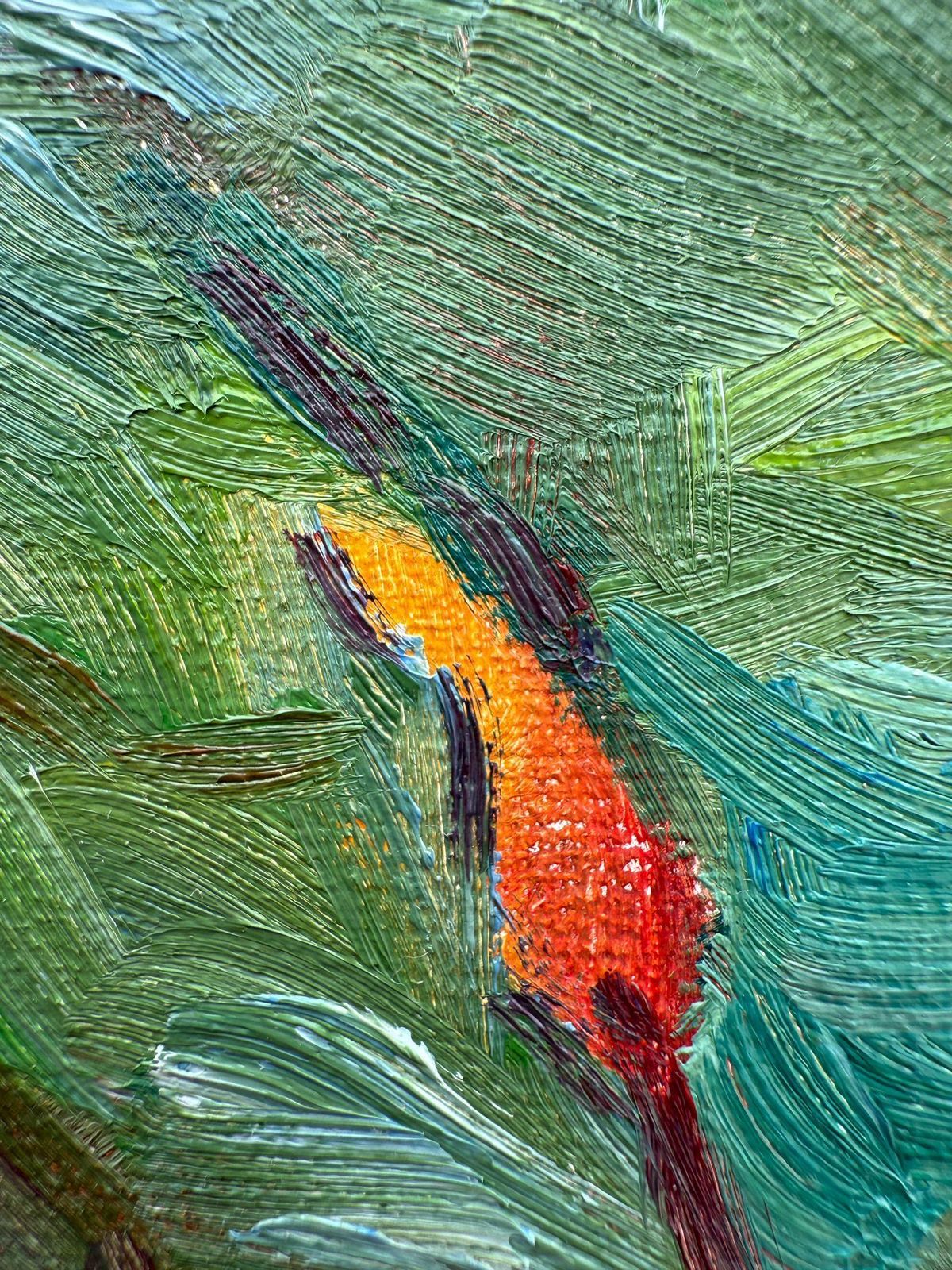 Bernadette Van Baarsen Green & Yellow Provençal Landscape In Oil On Canvas. 'Vallon De Saint Jean'2023 photo vinterior