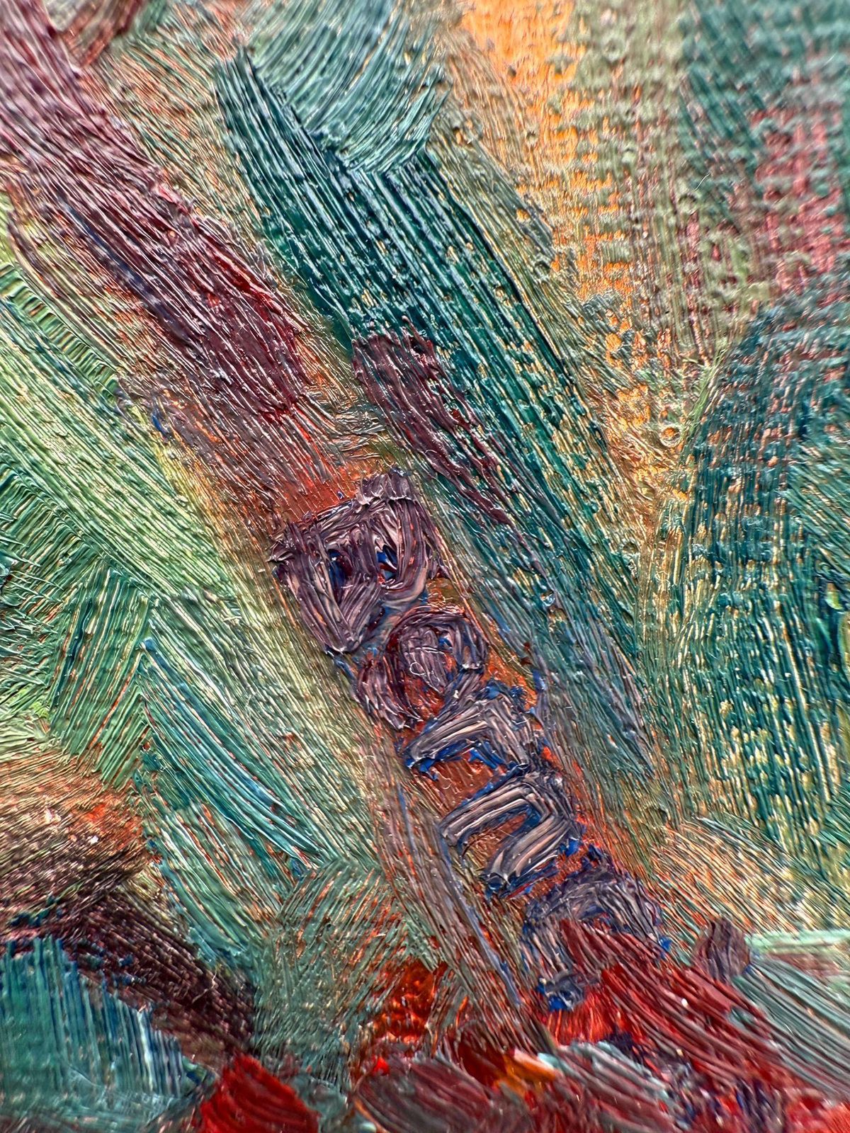 photo for sale Bernadette Van Baarsen Green & Yellow Provençal Landscape In Oil On Canvas. 'Vallon De Saint Jean'2023