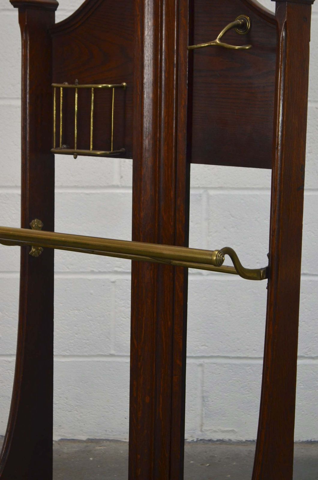 A High Victorian Late 19th Century Oak & Brass Umbrella Stand photo for sale