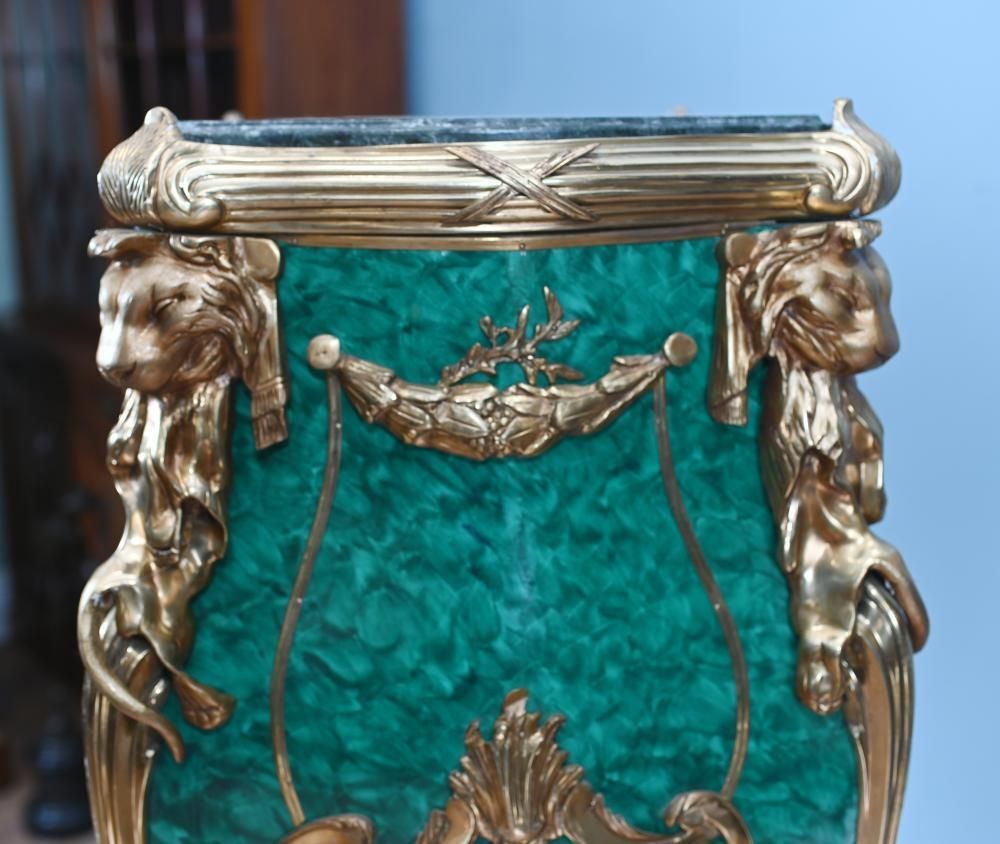 Home Decor Pair French Malachite Pedestal Stands Napoleon III Revival Linke photo