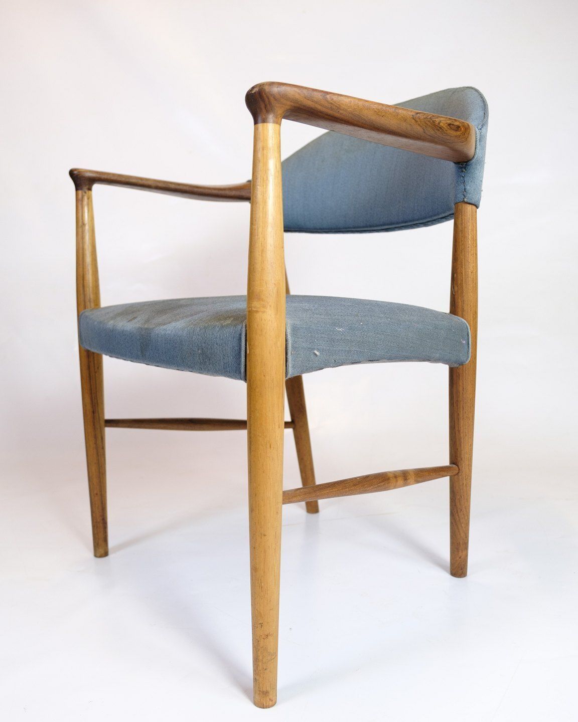Armchair  Teak  Seat In Blue Fabric  Kurt Olsen  Danish Design  1960s photo vinterior