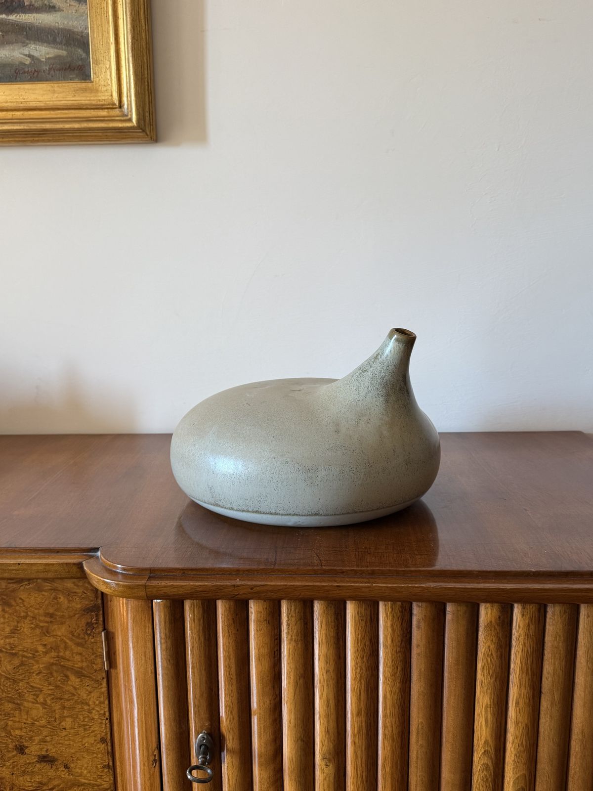 Mid Century Organic Modern Gres Vase, Franco Bucci Italy Ca. 1970 photo for sale