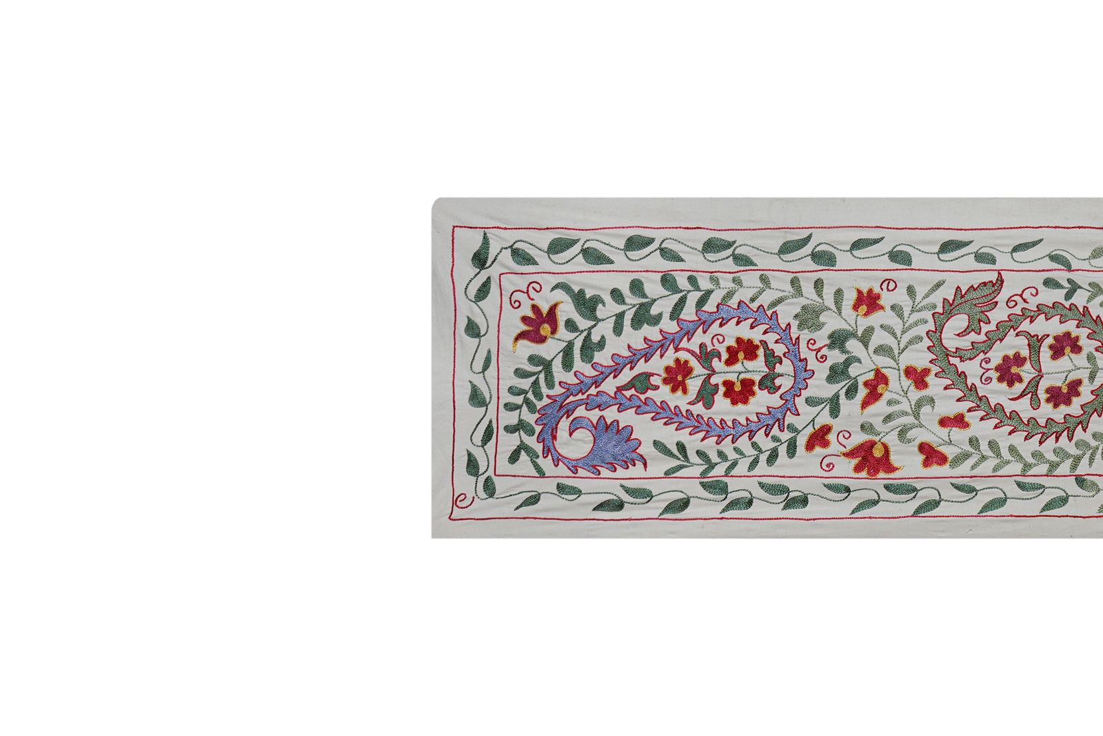 photo furniture Suzani Tablecloth, Suzani Tapestry, Embroidery Uzbek Floral Textile, Rustic Room Decor 1'6'' X 5'4''